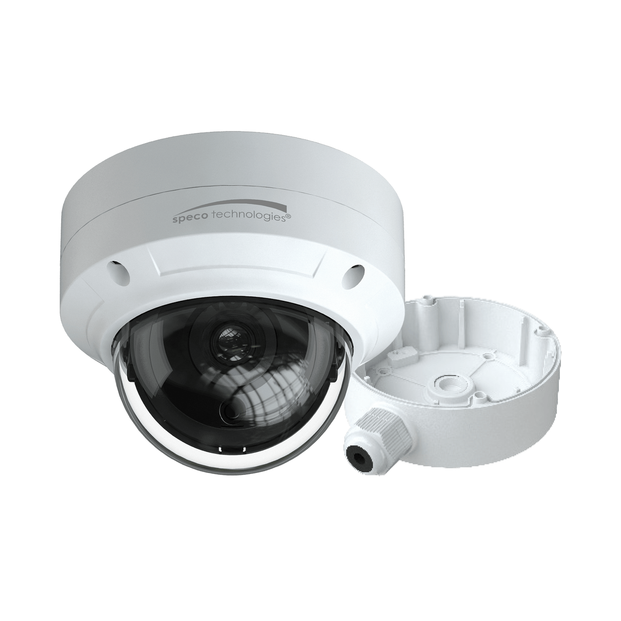 Speco Technologies O4D6 4MP H.265 AI IP Dome Camera with IR, 2.8mm Fixed lens, Included Junction Box, White Housing (O4D6)