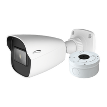 Speco Technologies O4VB1 4MP H.265 IP Bullet Camera with IR, 2.8mm Fixed Lens, Included Junction Box, White