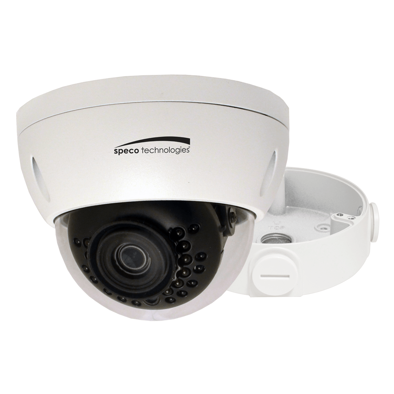 Speco Technologies O4VLD1 4MP Dome IP Camera, IR, 2.8mm lens, white housing, Included Junc Box (O4VLD1)