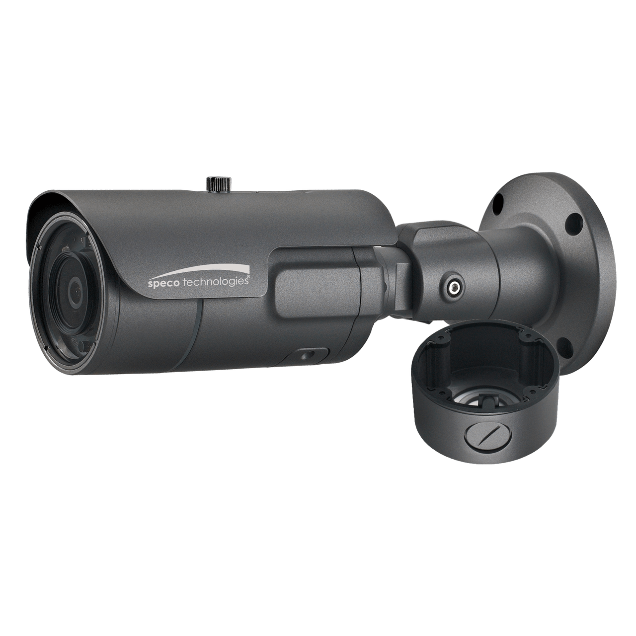 Speco Technologies O8FB7M 4K FIT Bullet IP Camera, 3.6-11mm Motorized lens, Included Junction Box, Dark Grey, TAA (O8FB7M)