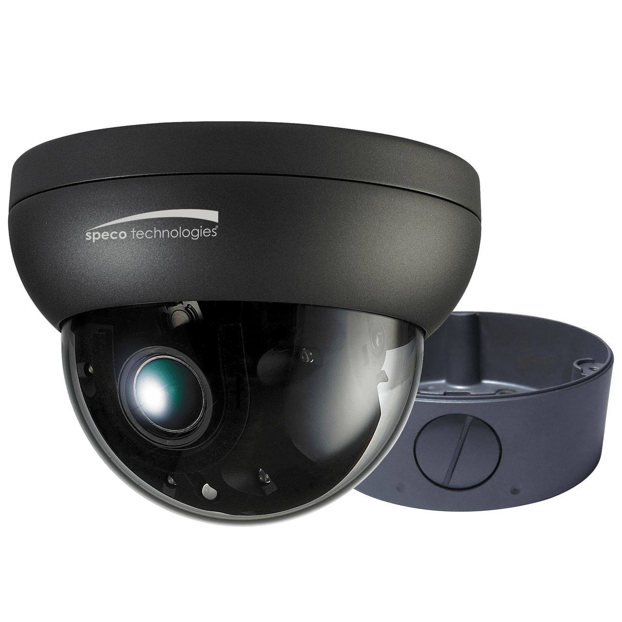 Speco Technologies O8FD4M 4K FIT Dome IP Camera, 3.6-11mm Motorized lens, Included Junction Box, Dark Grey, TAA (O8FD4M)