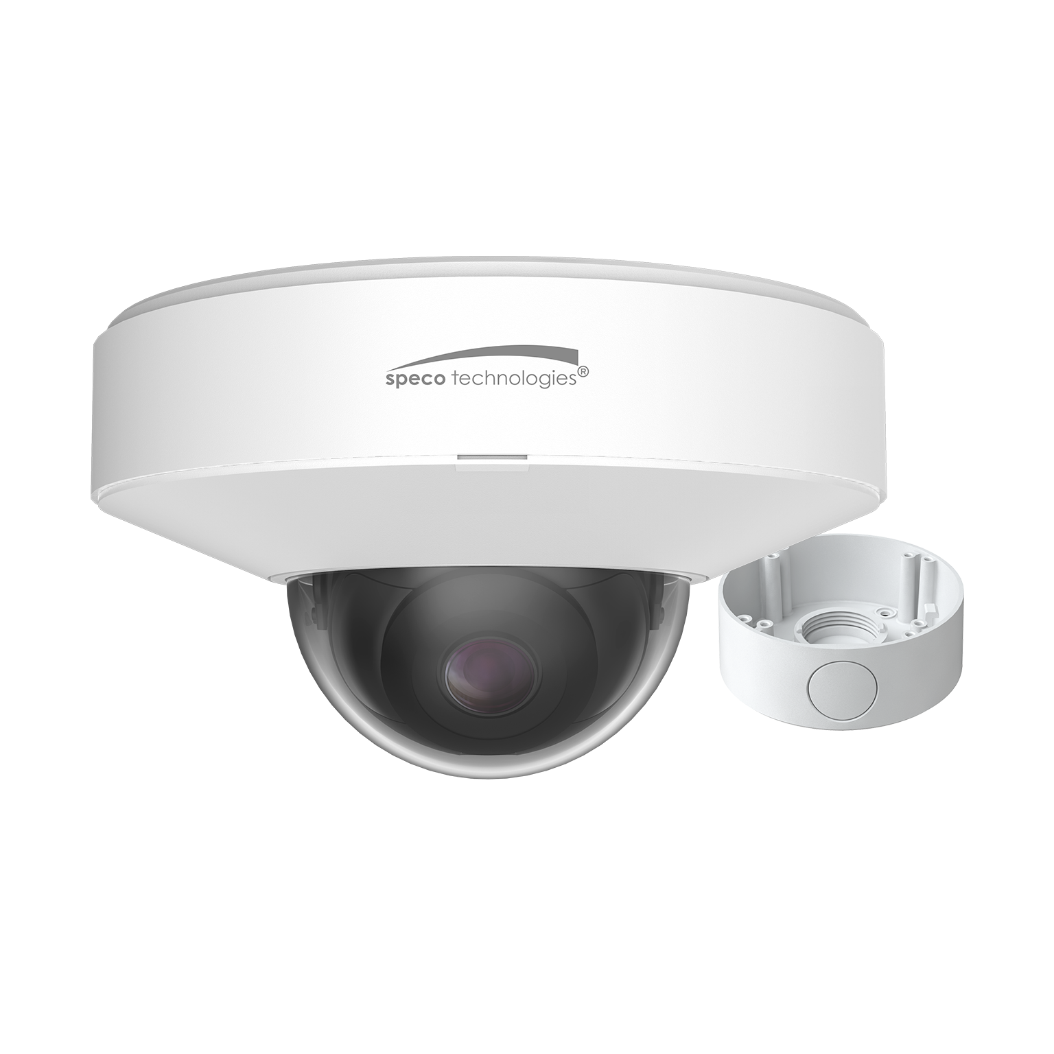 Speco Technologies O8P4N 8MP H.265 Mini Dome AI IP Camera,IR, 2.8mm lens, White housing, Included Wall Bracket, NDAA