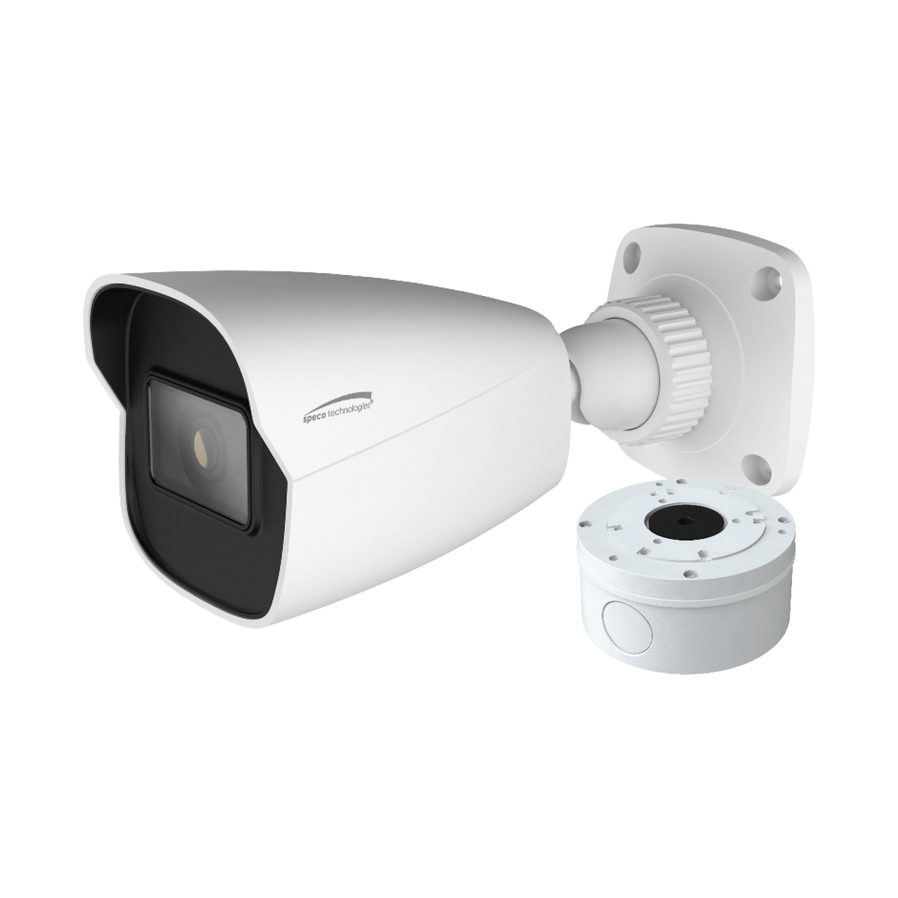 Speco Technologies O8VB1 8MP H.265 IP Bullet Camera with IR, 2.8mm fixed lens, Junction Box, White (SPE-O8VB1)