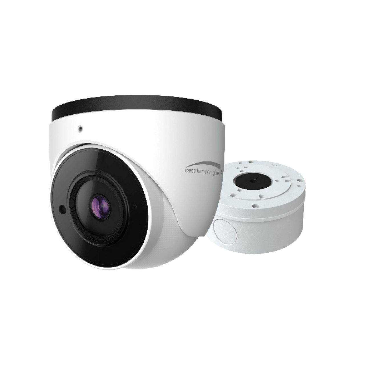 Speco Technologies O8VT1 8MP H.265 IP Turret Camera with IR, 2.8mm fixed lens, Junction Box, White Housing (SPE-O8VT1)