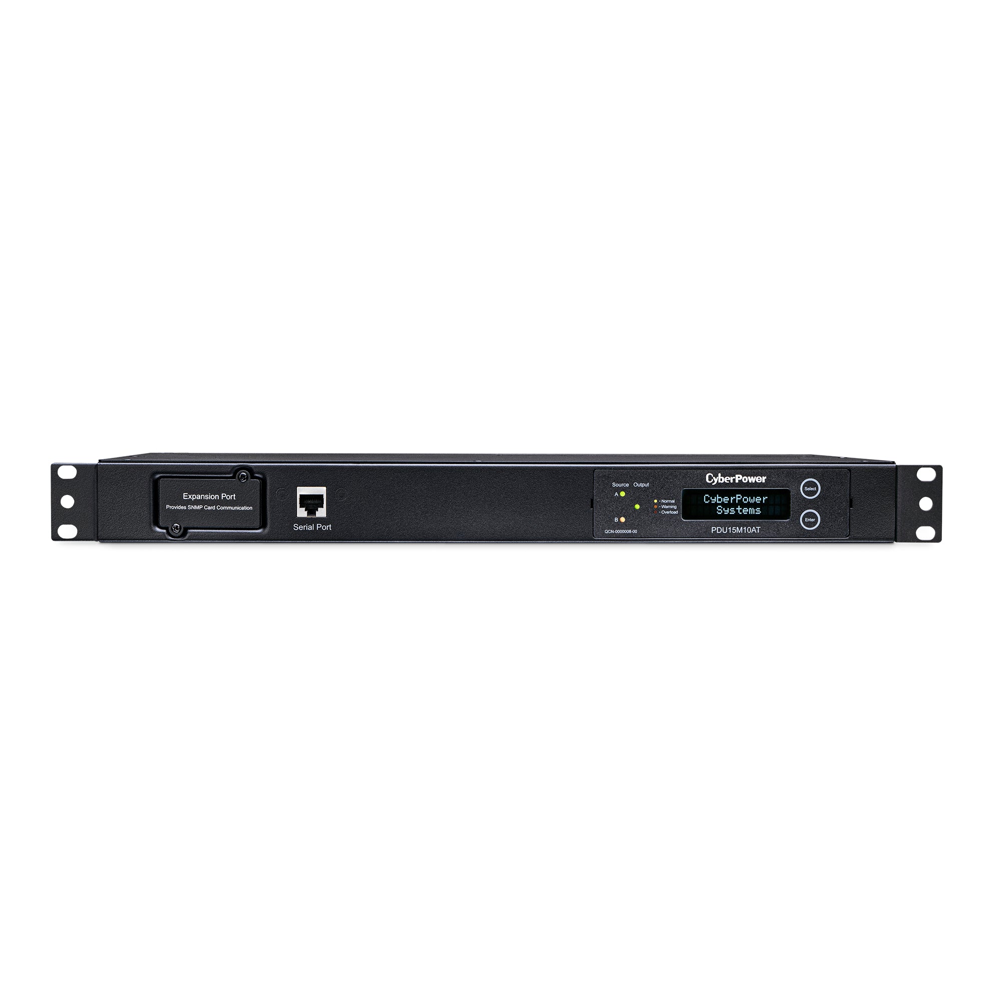 CyberPower PDU15M10AT 15A (Derated to 12A), 100 - 120 V, 2 x NEMA 5-15P plug, 10 NEMA 5-15R