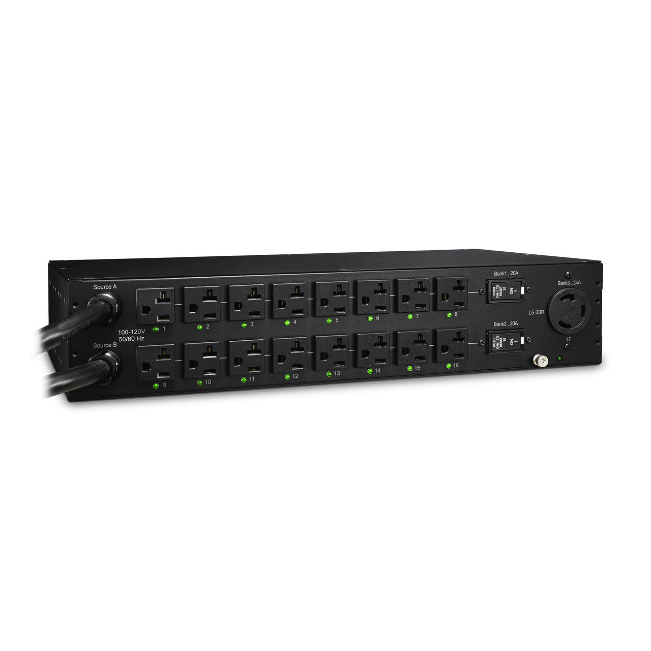 CyberPower PDU30SWT17ATNET 30A (Derated to 24A), 100 V - 120 V, 50/60Hz, 2U Rackmount, 3 year warranty