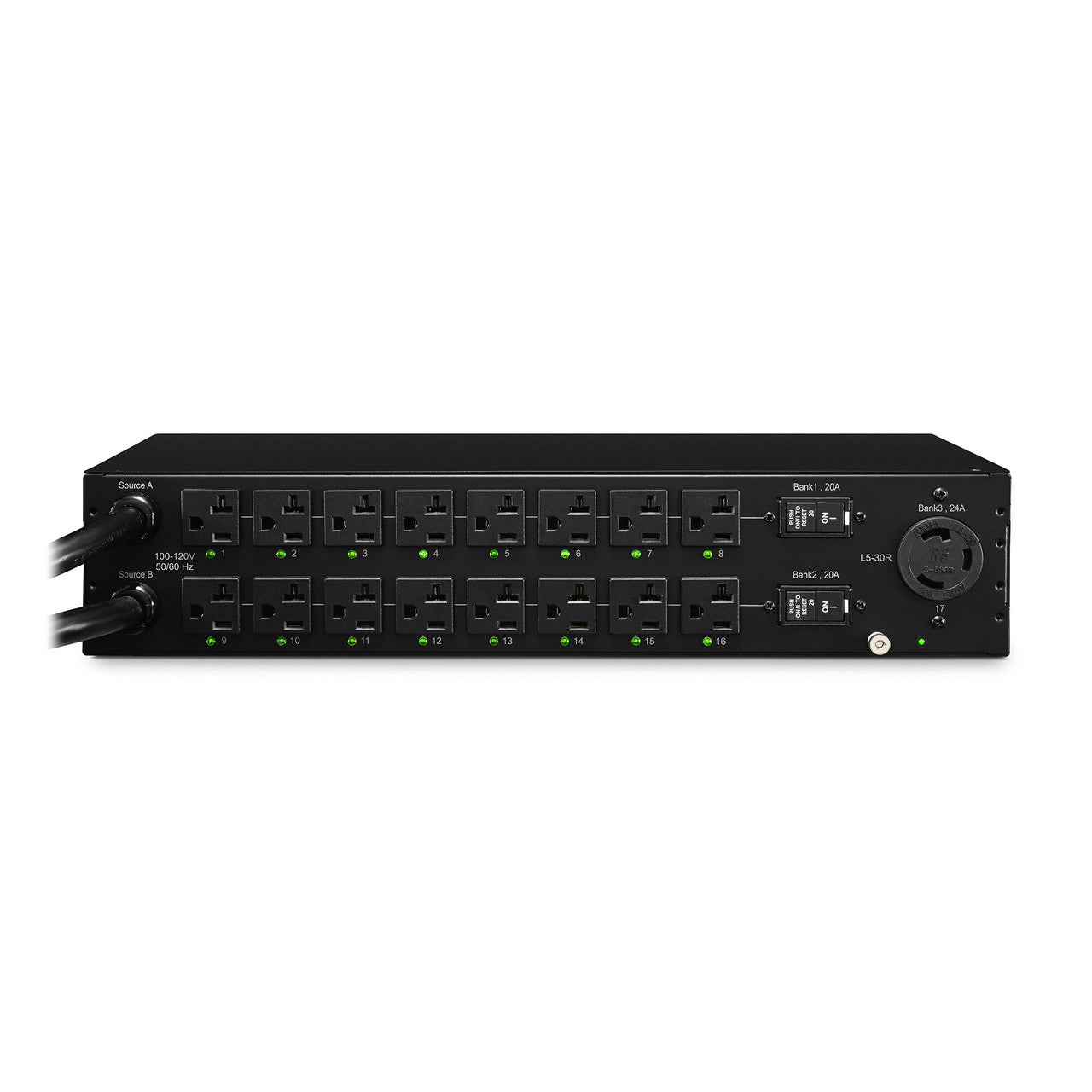 CyberPower PDU30SWT17ATNET 30A (Derated to 24A), 100 V - 120 V, 50/60Hz, 2U Rackmount, 3 year warranty