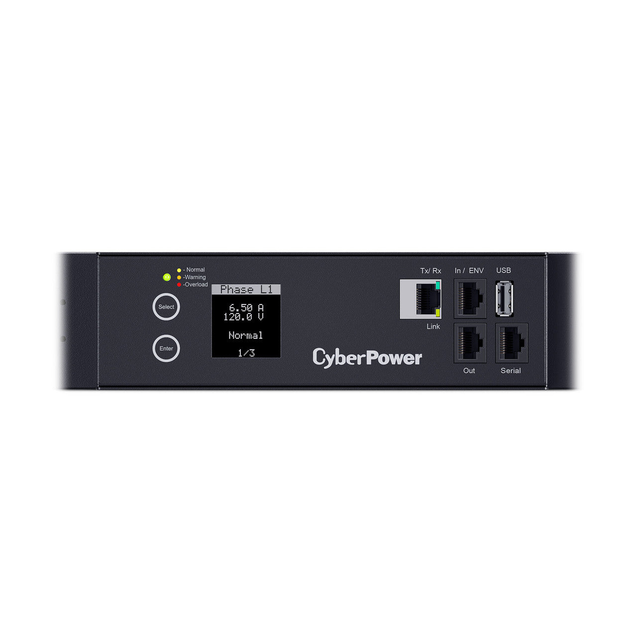 CyberPower PDU33105 3-Phase Monitored PDU, 120V/208V, 30A, 0U, (2) 5-20R + (36) C13 + (6) C19