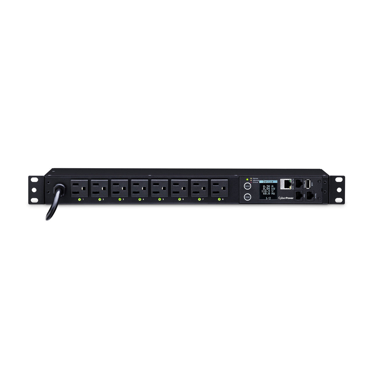 CyberPower PDU81001 SW MBO PDU 15A 120V Metered-by-Outlet Switched PDU NEMA Outlets 12ft cord 3yr Warranty