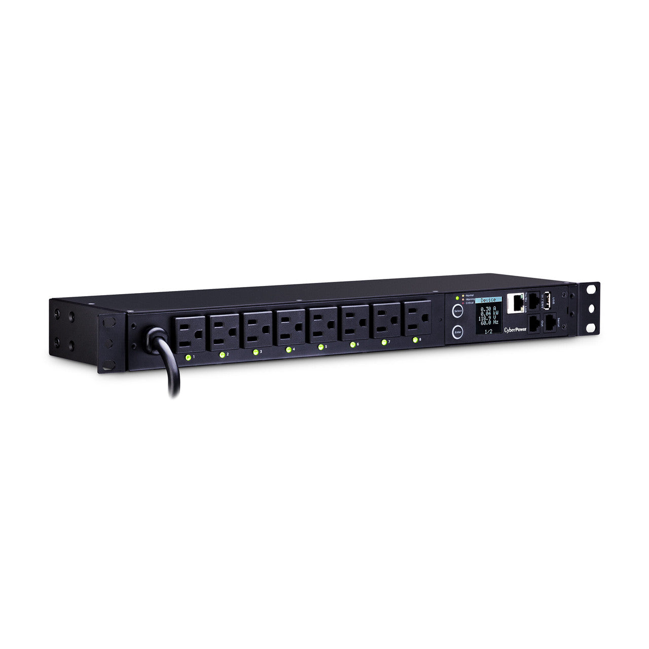 CyberPower PDU81001 SW MBO PDU 15A 120V Metered-by-Outlet Switched PDU NEMA Outlets 12ft cord 3yr Warranty