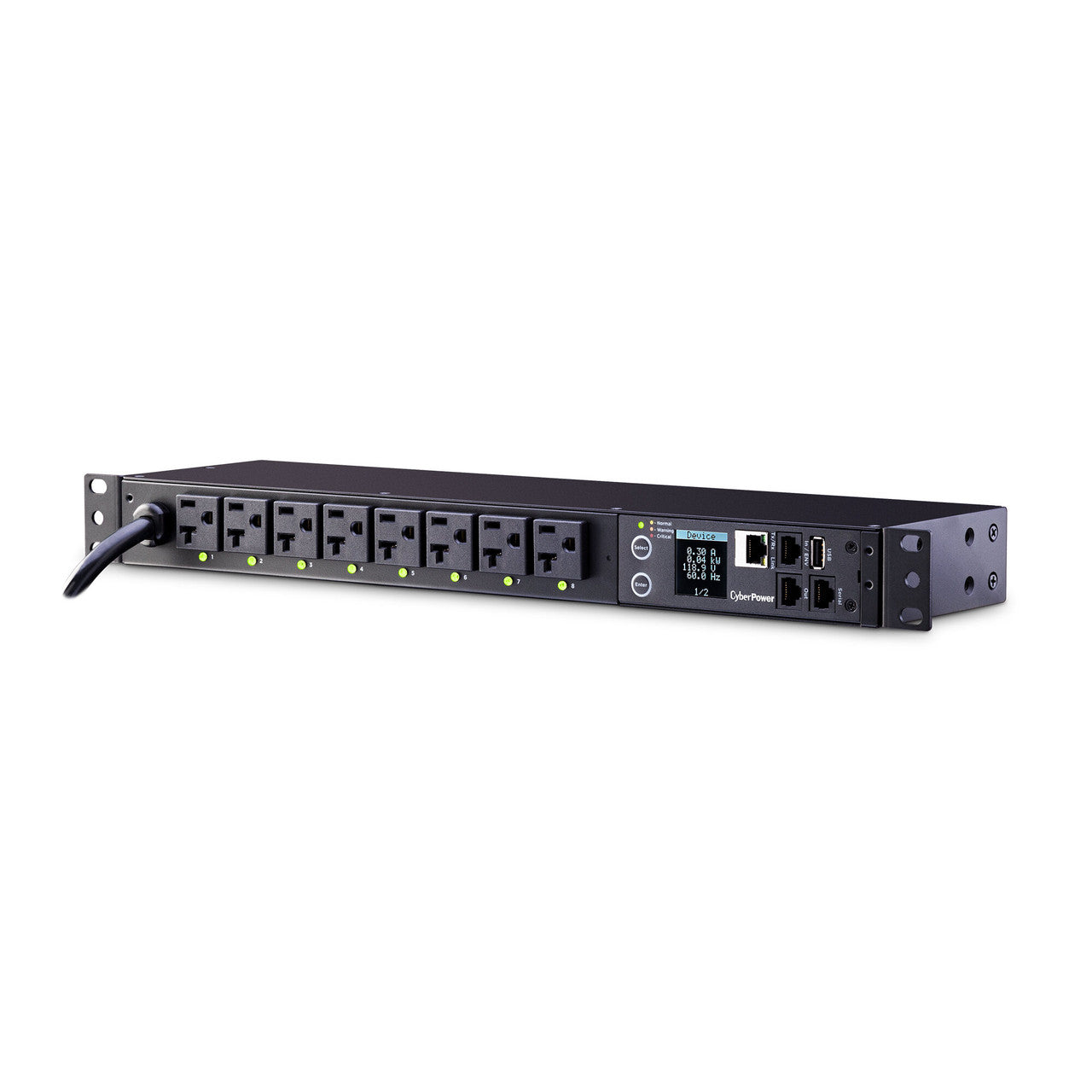 CyberPower PDU81002 SW MBO PDU 20A 120V Metered-by-Outlet Switched PDU 8 NEMA Outlets 12ft cord 3yr Warranty