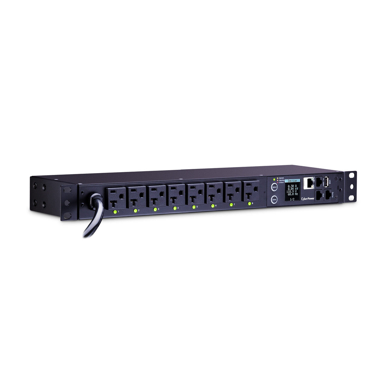 CyberPower PDU81002 SW MBO PDU 20A 120V Metered-by-Outlet Switched PDU 8 NEMA Outlets 12ft cord 3yr Warranty