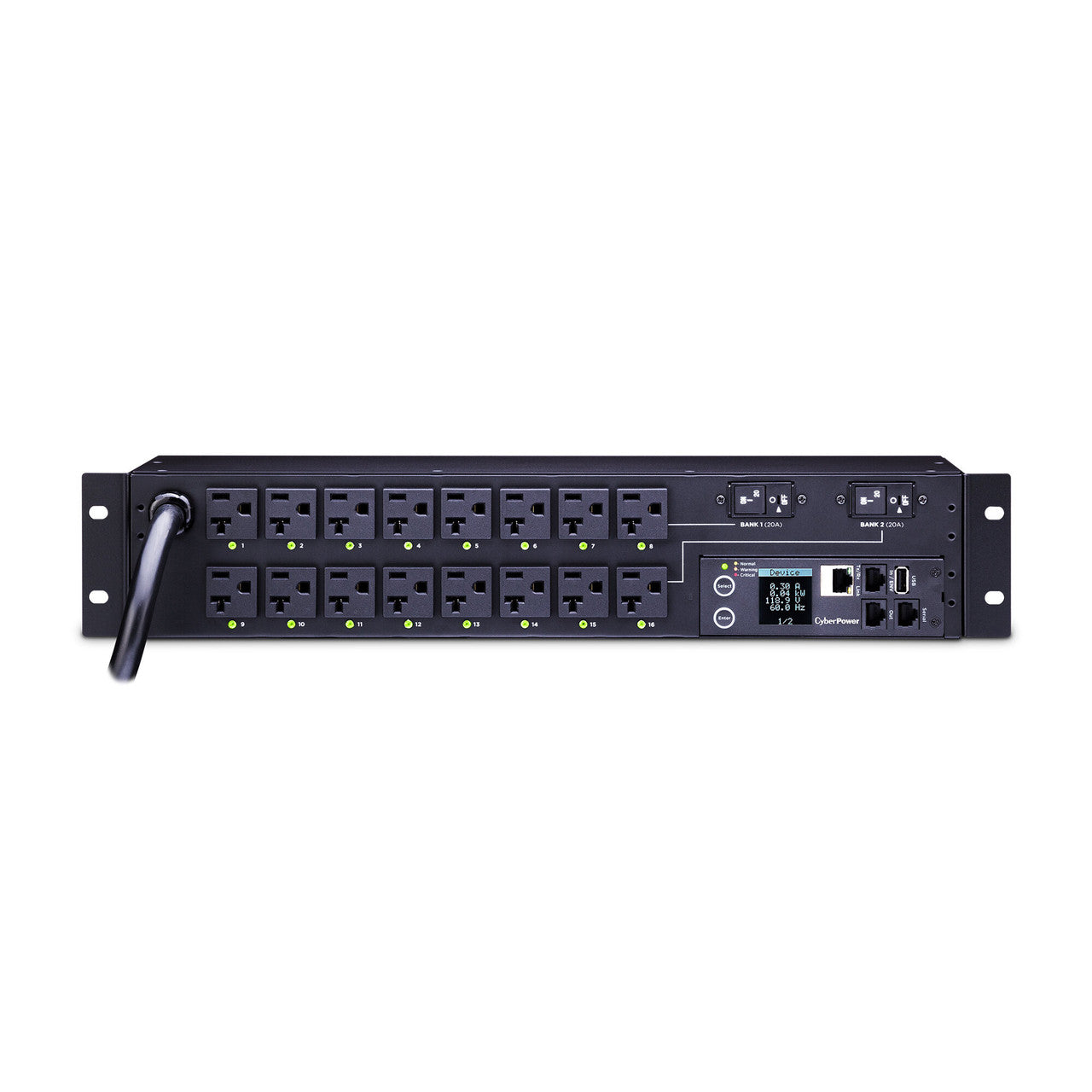 CyberPower PDU81003 SW MBO PDU 30A 120V Metered-by-Outlet Switched PDU 16 NEMA Outlets 12ft cord 3yr Warranty