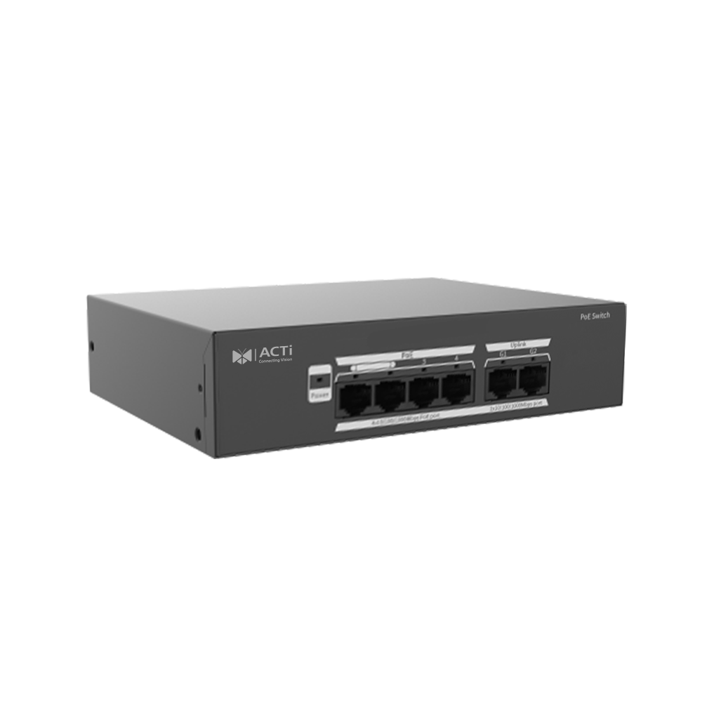 ACTi PPSW-2105 4-Port 802.3at Smart Managed Gigabits PoE Switch