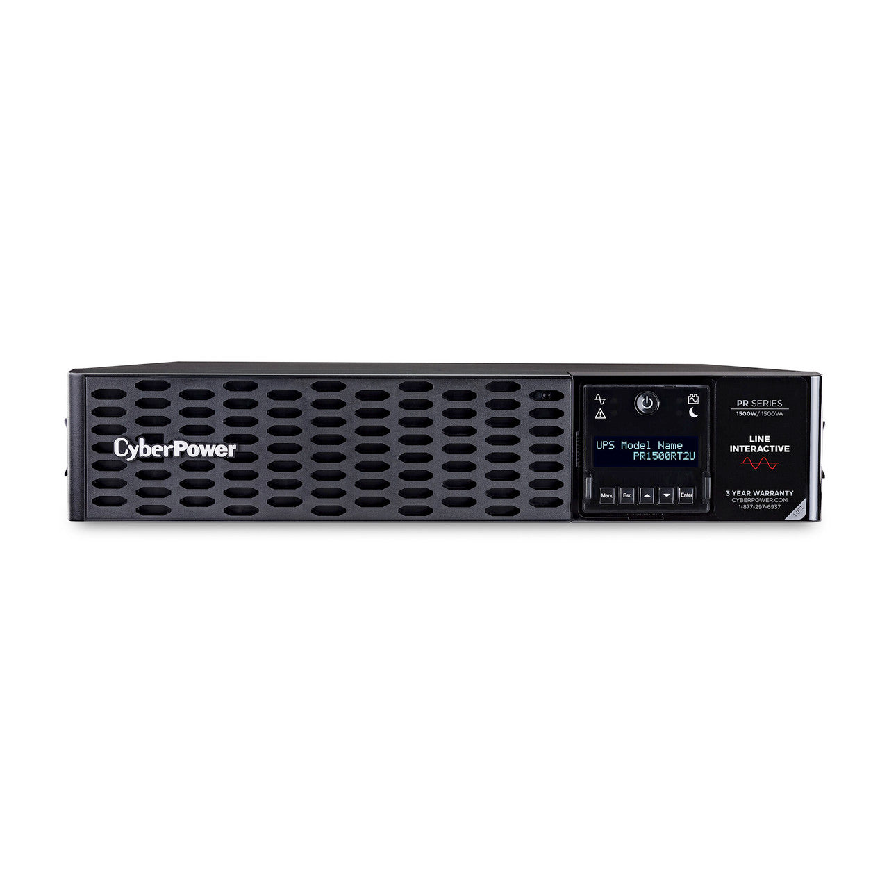 CyberPower PR1500RT2U 1500VA/1500W, Sine Wave, 2U, NEMA 5-15P, 10 Ft Cord, 8 NEMA 5-15R