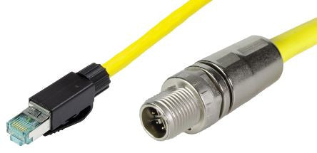 Examples of an RJ45 connector vs M12 connector