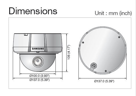 Samsung SNV-1080 VGA Vandal-Resistant Dome Network Camera