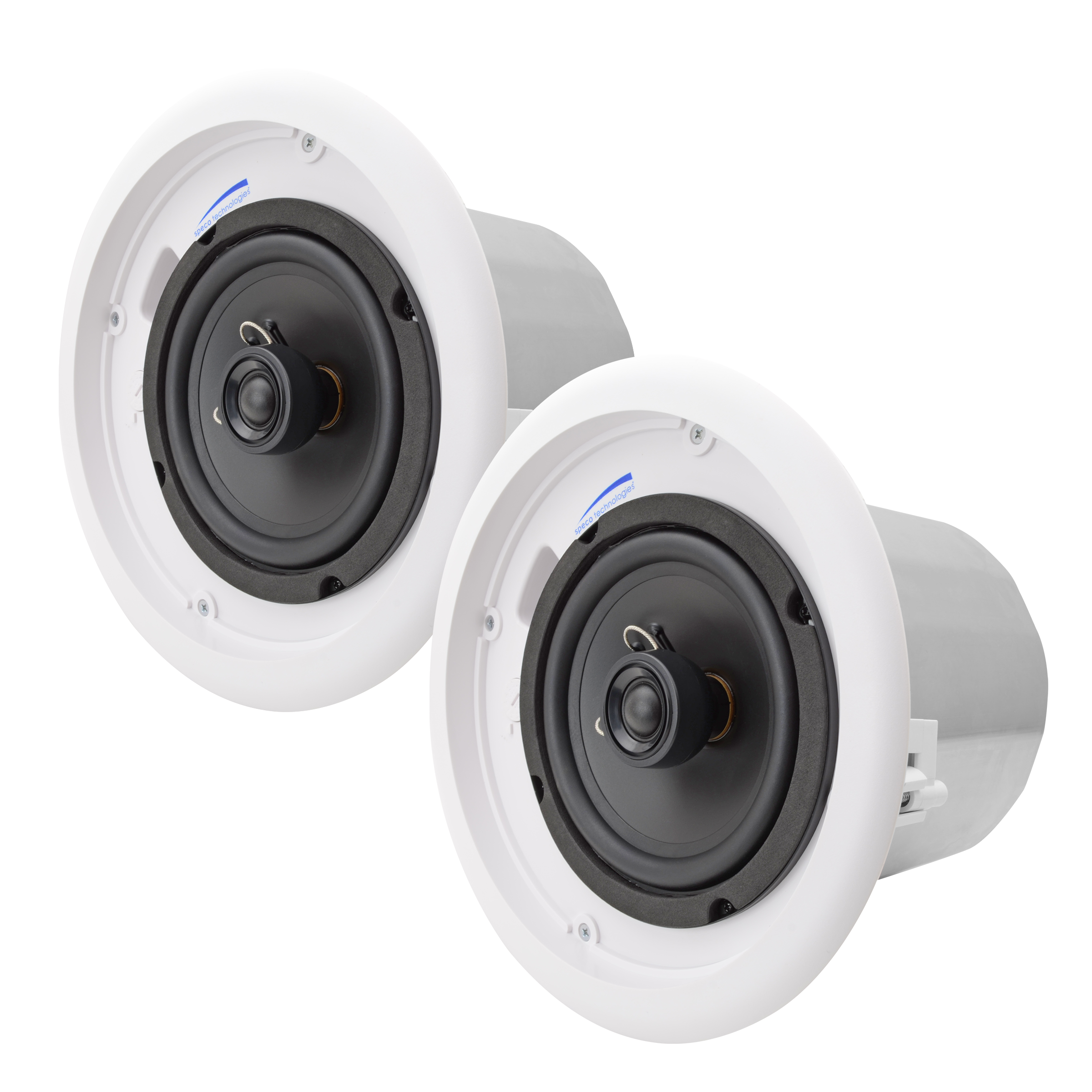 Speco Technologies SP6NXCTUL 6.5" UL Listed Metal Back can Speakers w/ 70V Transformer, Bracket Included, Pair