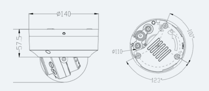 Eagle Eye Camera DD09 OutdoorVandal Dome 4Mpix, NDAA, No Pigtail, IR, IP66, IK10, 2.7mm-13.5m Moto lens, SDCard (EN-CDUD-009a)