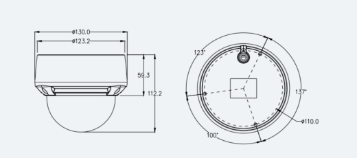 Eagle Eye Camera DD08 OutdoorVandal Dome 4Mpix, NDAA, IR, IP66, IK10, 2.7mm-13.5mm Moto lens, WDR, POE, SDCard (EN-CDUD-008a)
