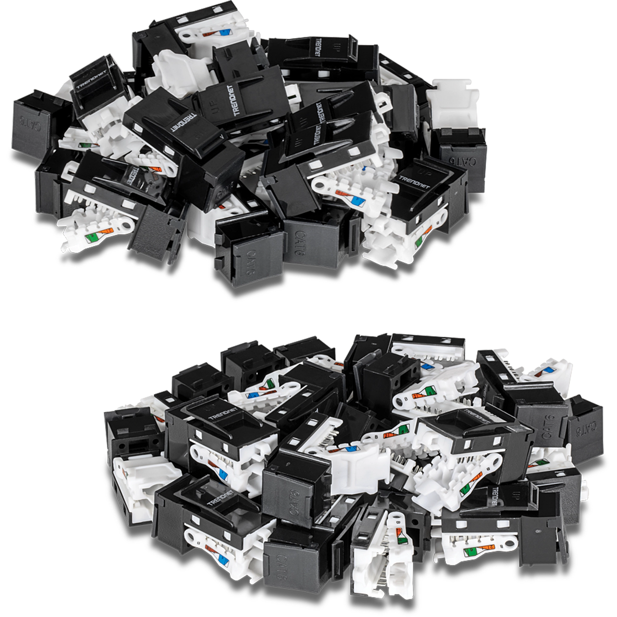 TRENDnet TC-K50C6BK 50 Pack Cat6 RJ-45 Keystone Jack, Black
