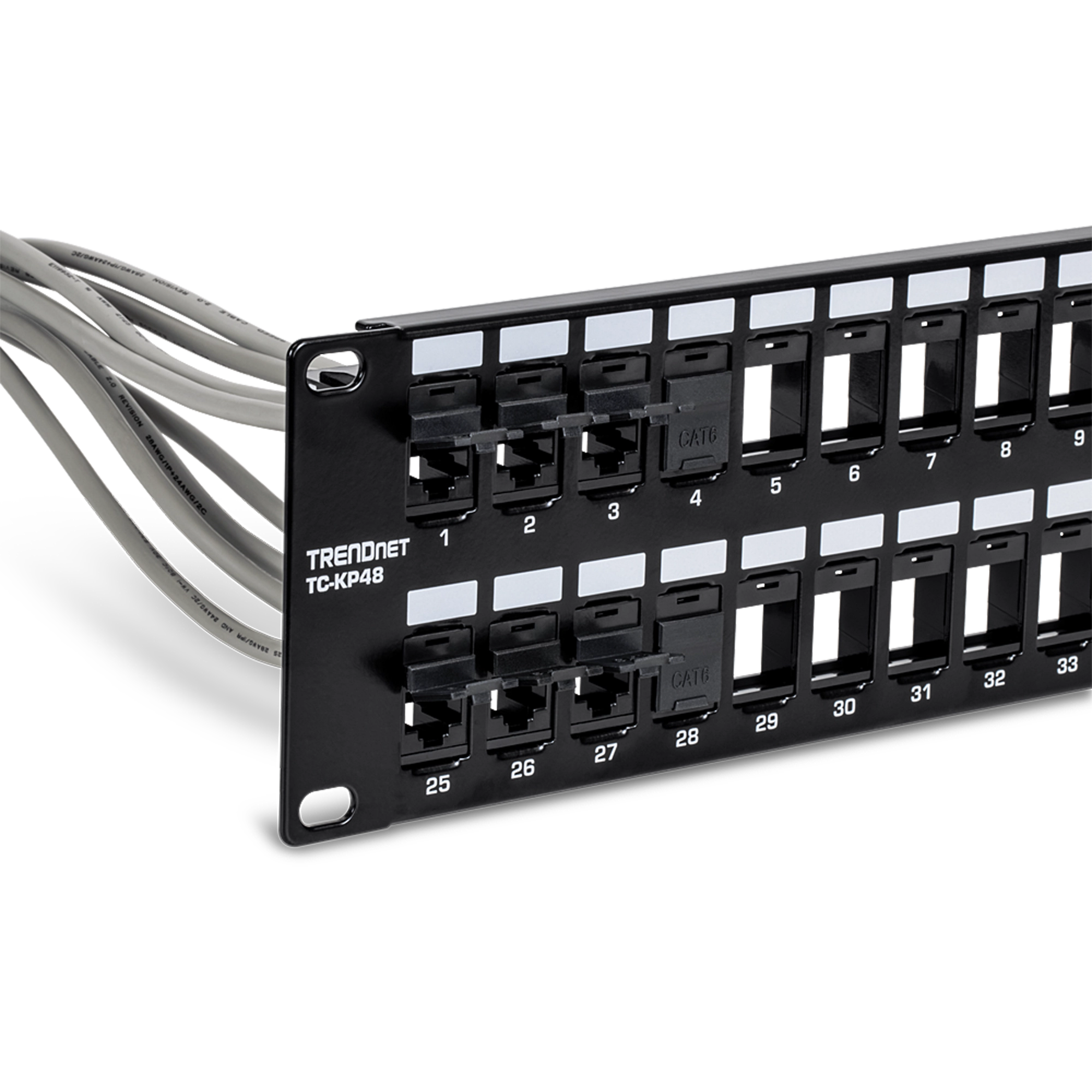 TRENDnet TC-K50C6BK 50 Pack Cat6 RJ-45 Keystone Jack, Black