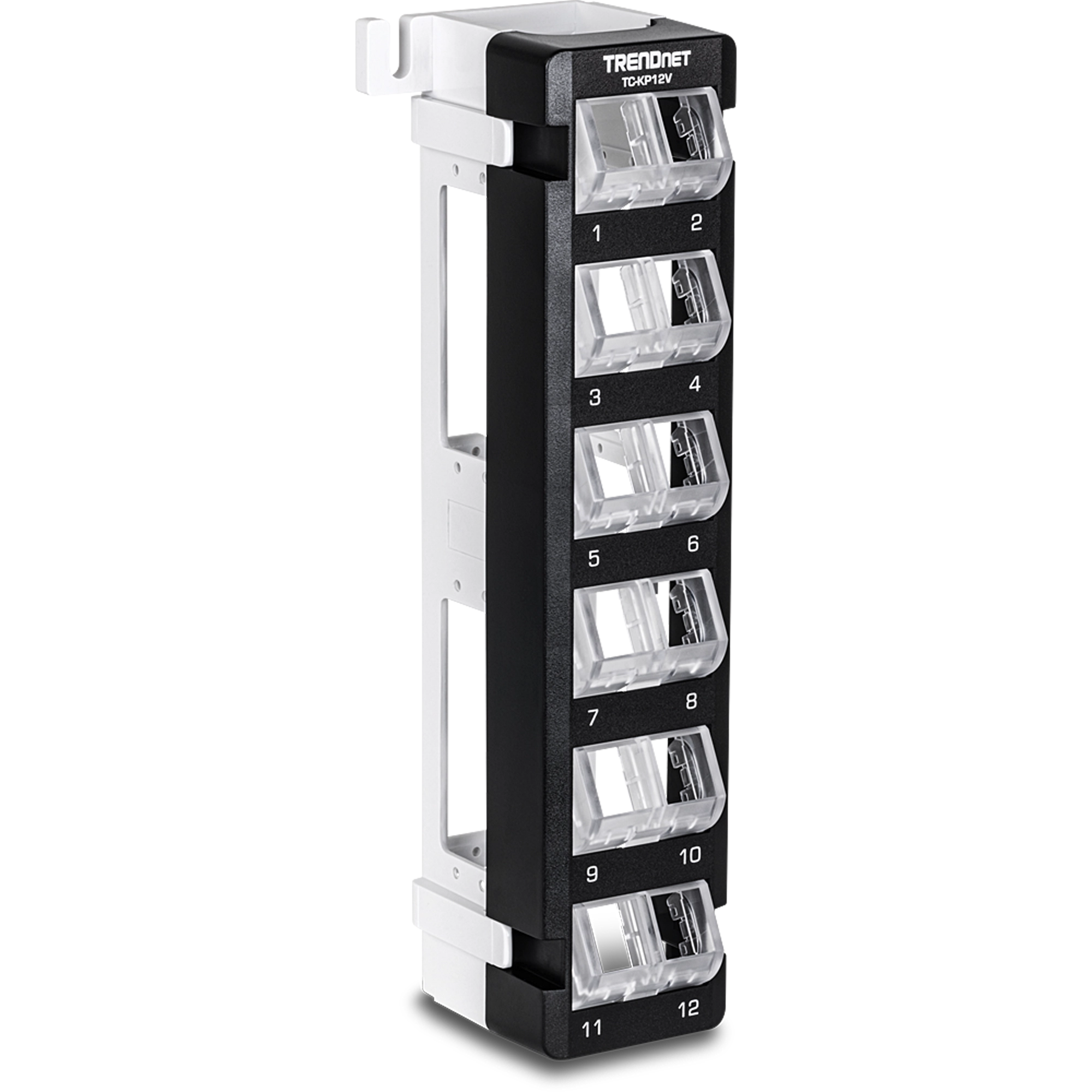 TRENDnet TC-KP12V 12-Port Blank Angled Wall Mount Keystone Patch Panel