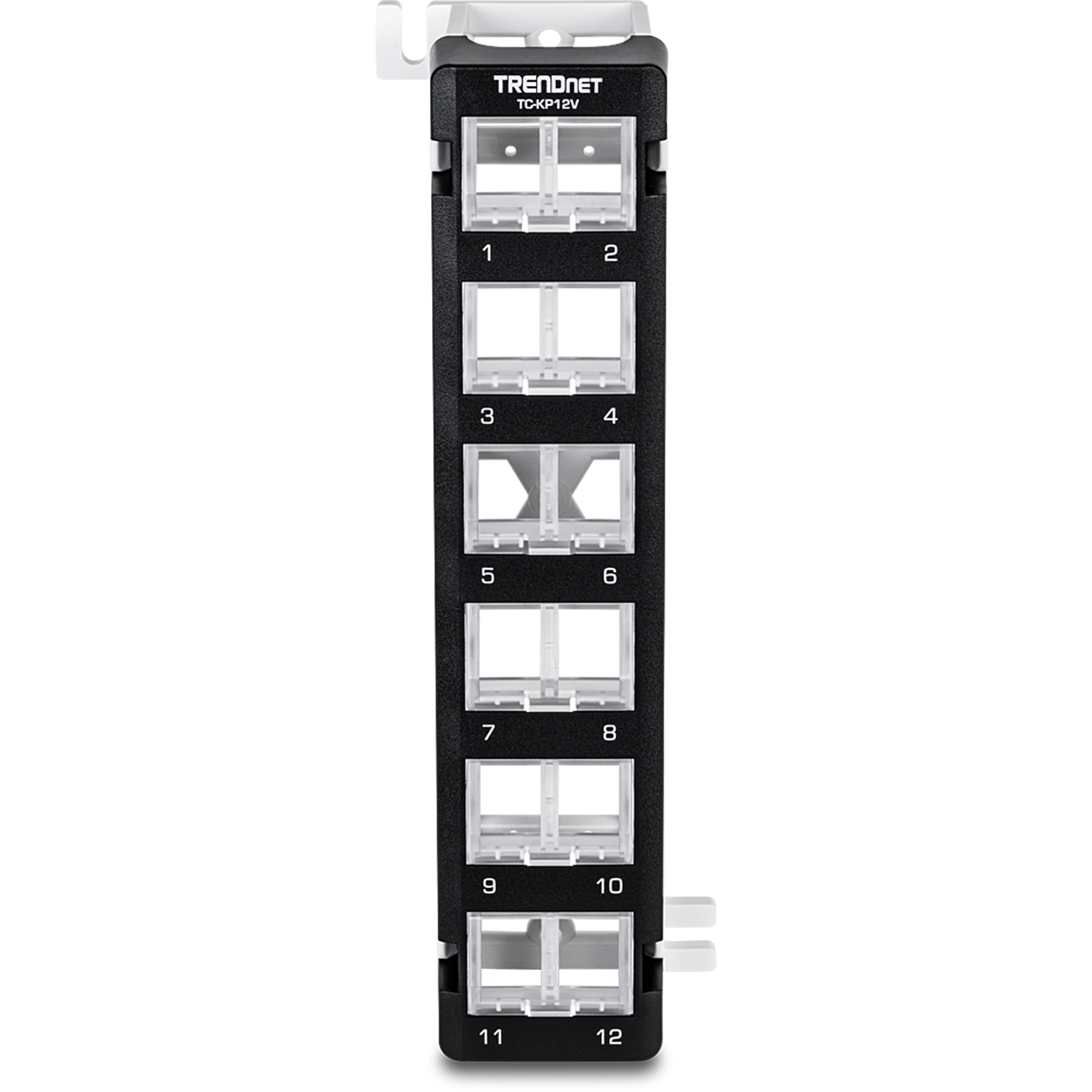 TRENDnet TC-KP12V 12-Port Blank Angled Wall Mount Keystone Patch Panel