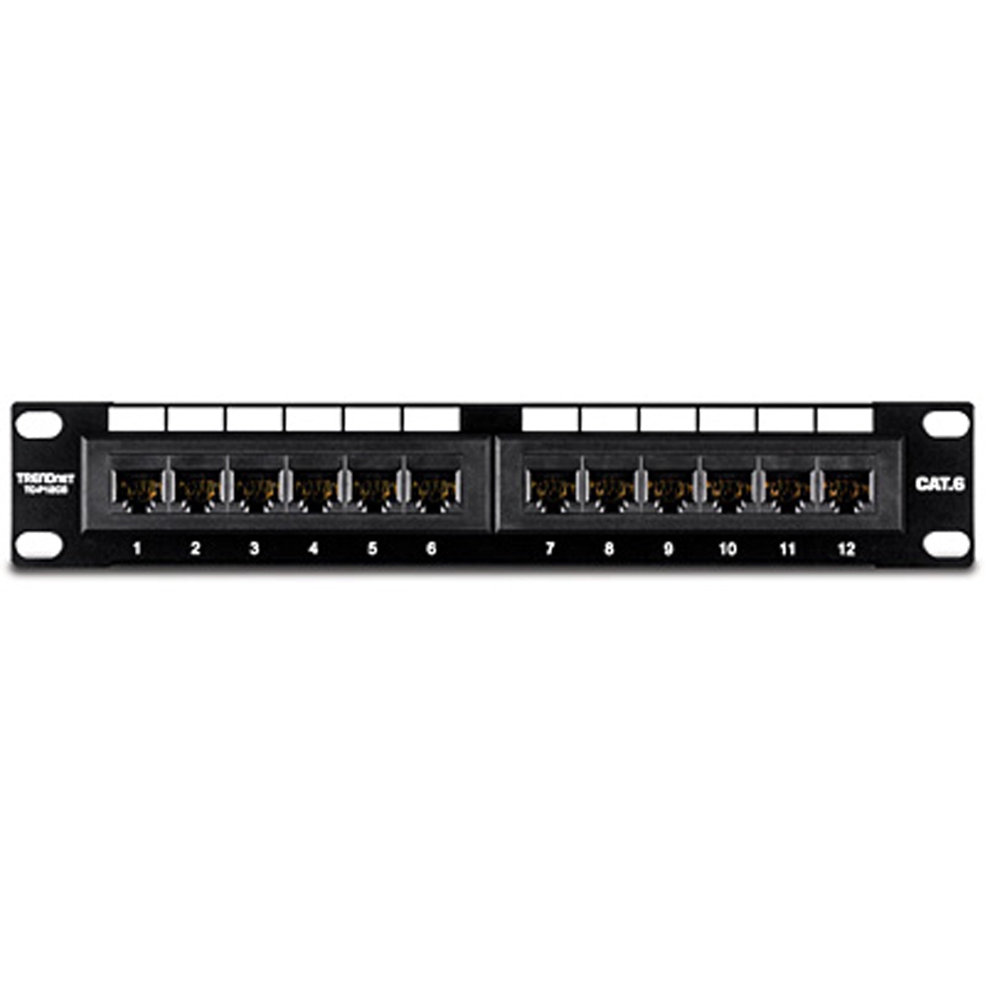 TRENDnet TC-P12C6 12-Port Cat. 6 Unshielded Patch Panel (10" wide)