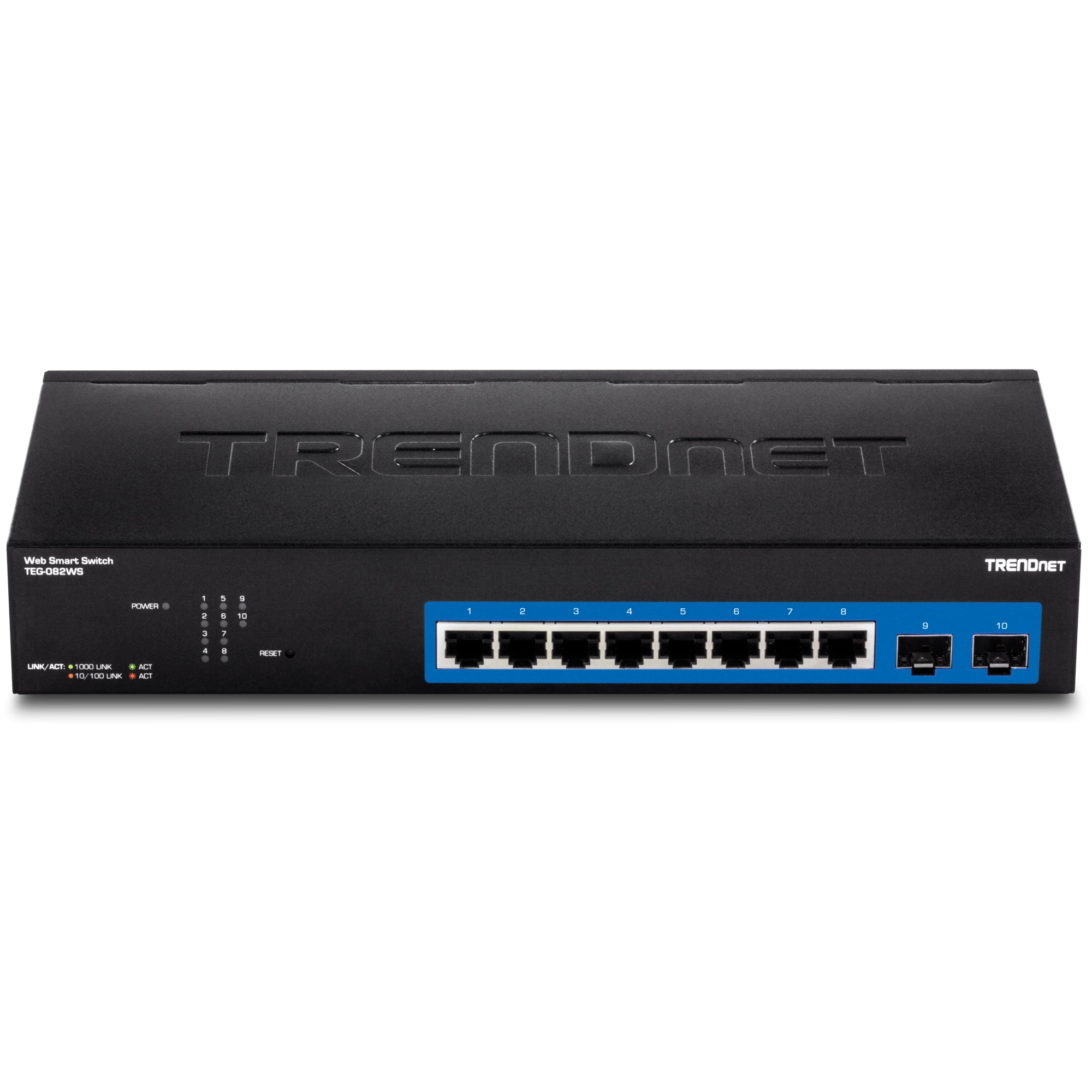 TRENDnet TEG-082WS 8 Port Gigabit Web Smart Switch, 10/100/1000 Mbps, SFP, rack mountable, fanless