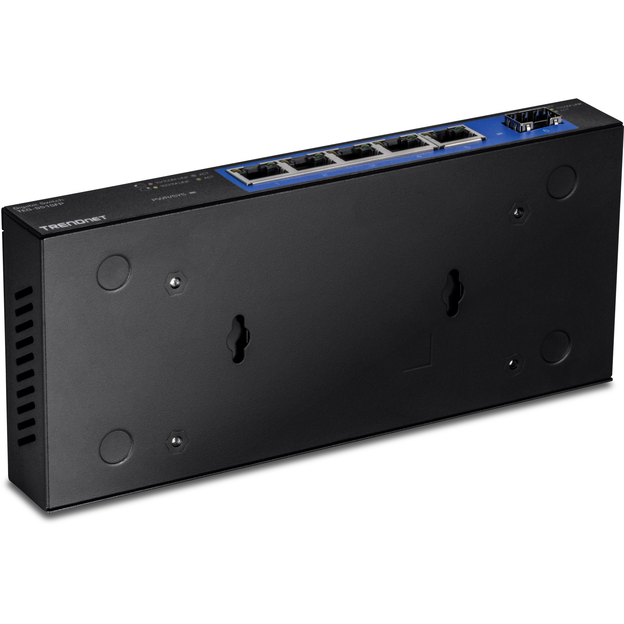 TRENDnet TEG-S51SFP Rear Port 4-Port Gigabit Switch with SFP Slot (Metal)
