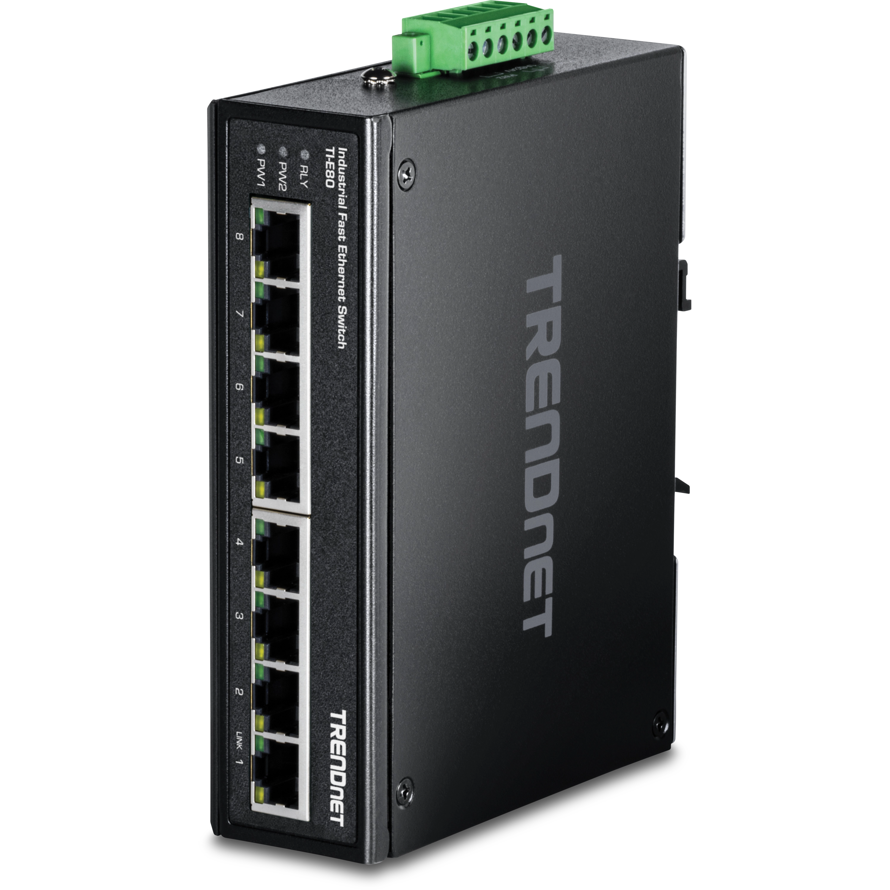 TRENDnet TI-E80 8-Port Industrial Fast Ethernet DIN-Rail Switch