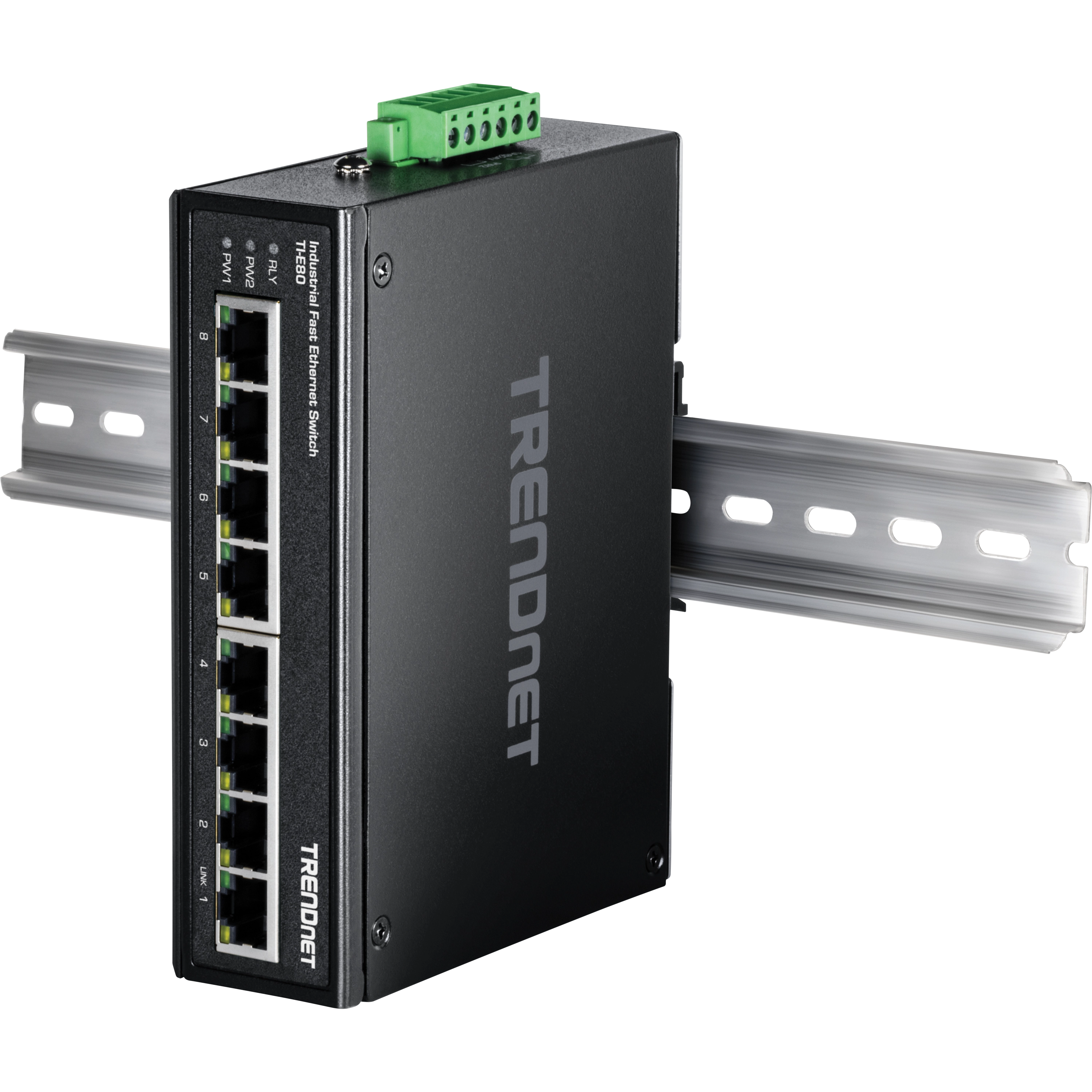 TRENDnet TI-E80 8-Port Industrial Fast Ethernet DIN-Rail Switch