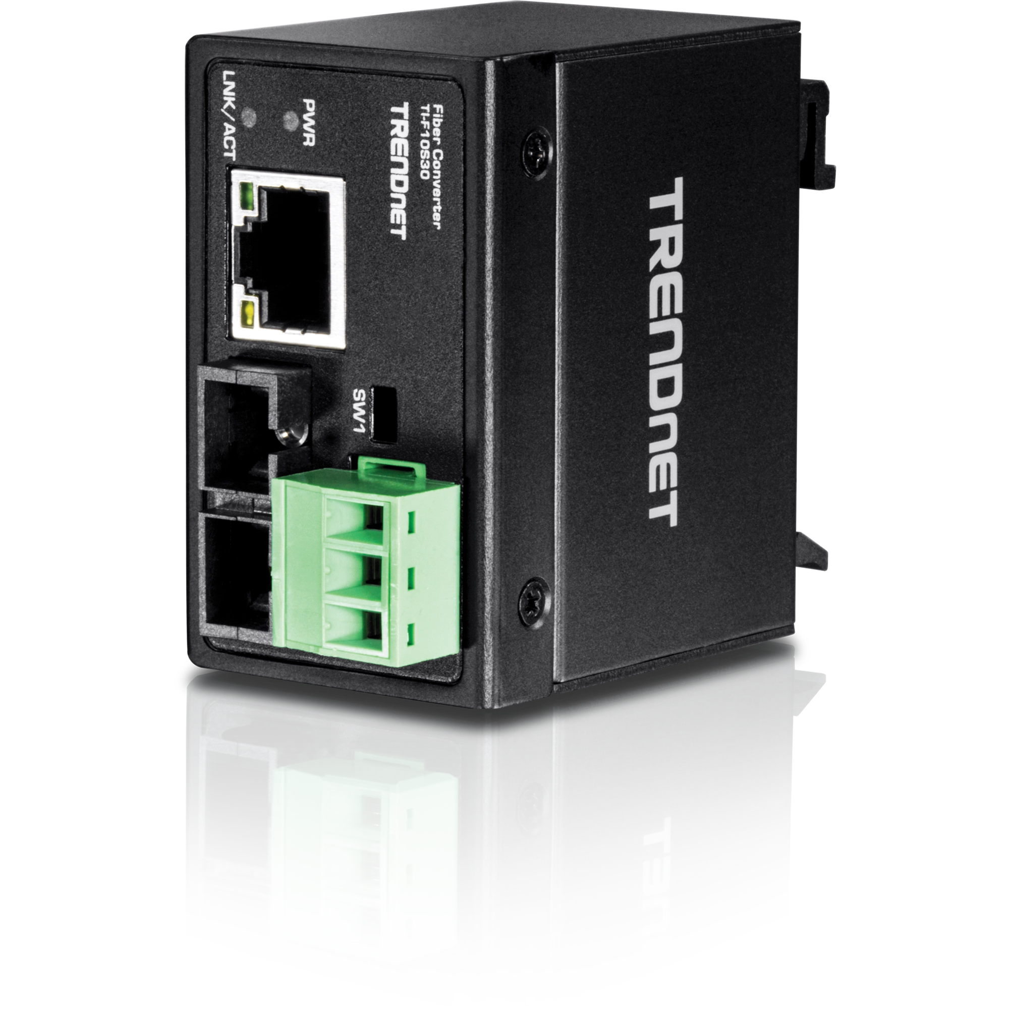 TRENDnet TI-F10S30 Hardened Industrial 100Base-FX Single-Mode SC Fiber Converter