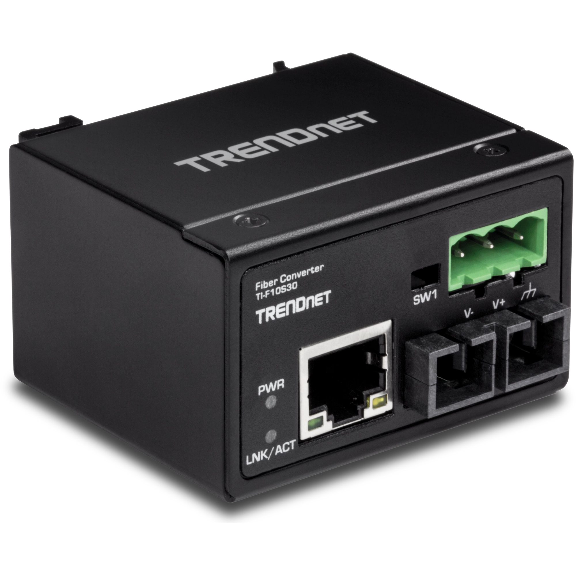 TRENDnet TI-F10S30 Hardened Industrial 100Base-FX Single-Mode SC Fiber Converter