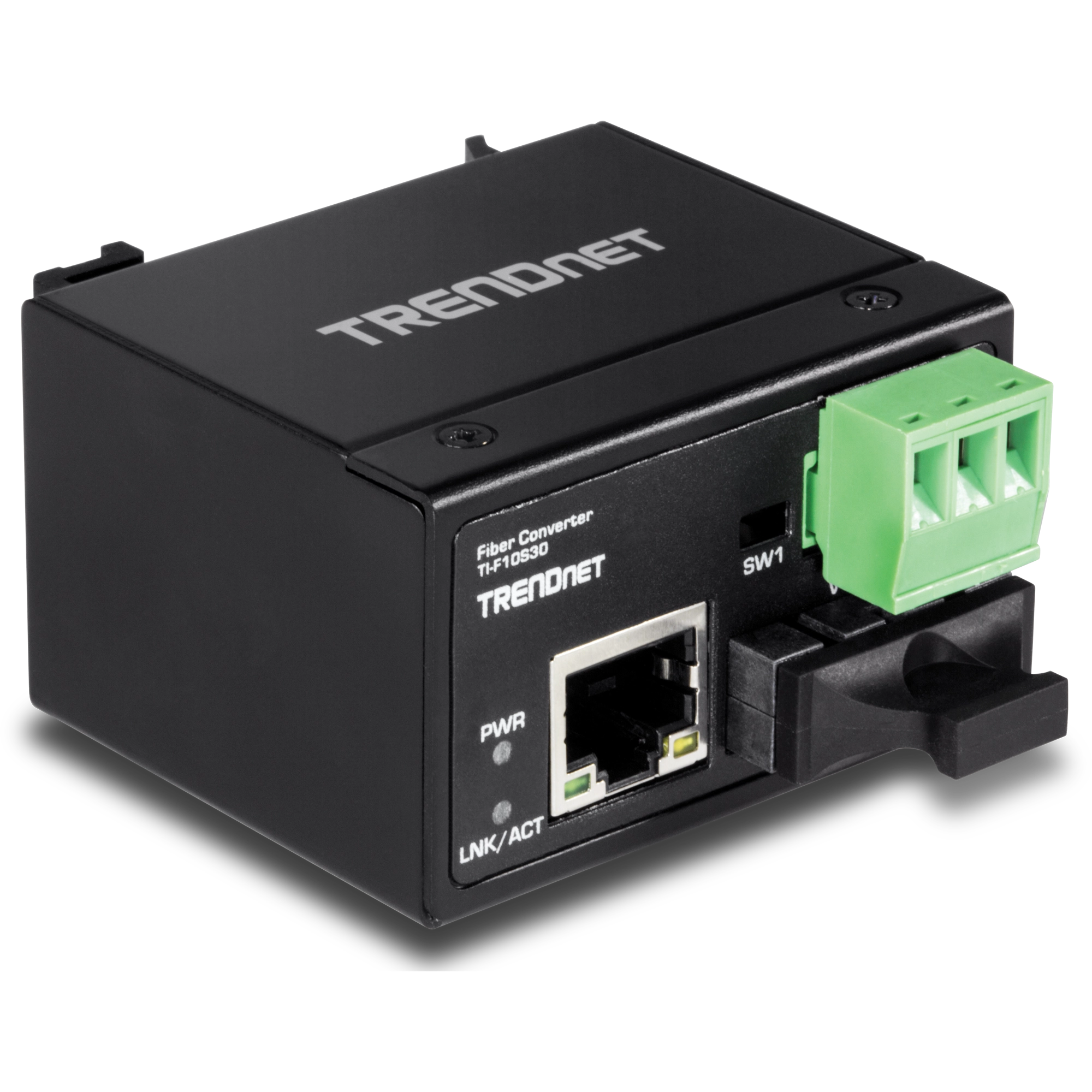 TRENDnet TI-F10S30 Hardened Industrial 100Base-FX Single-Mode SC Fiber Converter