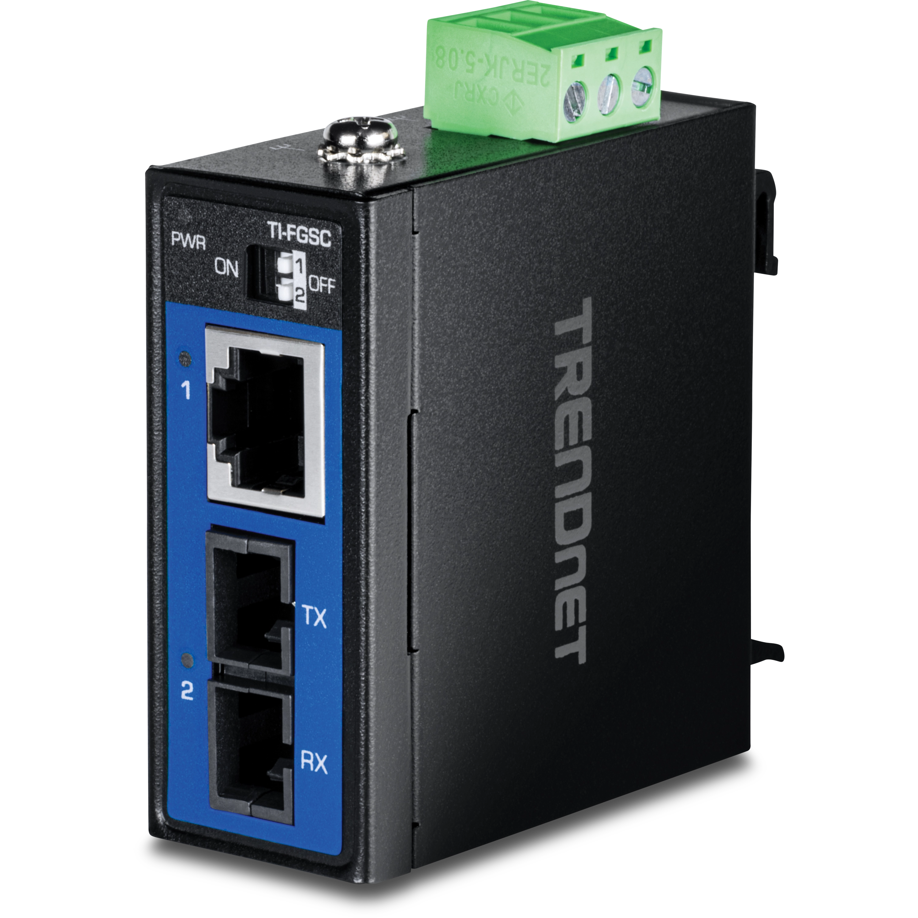 TRENDnet TI-FGSC Hardened Industrial 1000BASE-LX Multi-Mode SC Fiber Converter (1km, 0.62mi.)