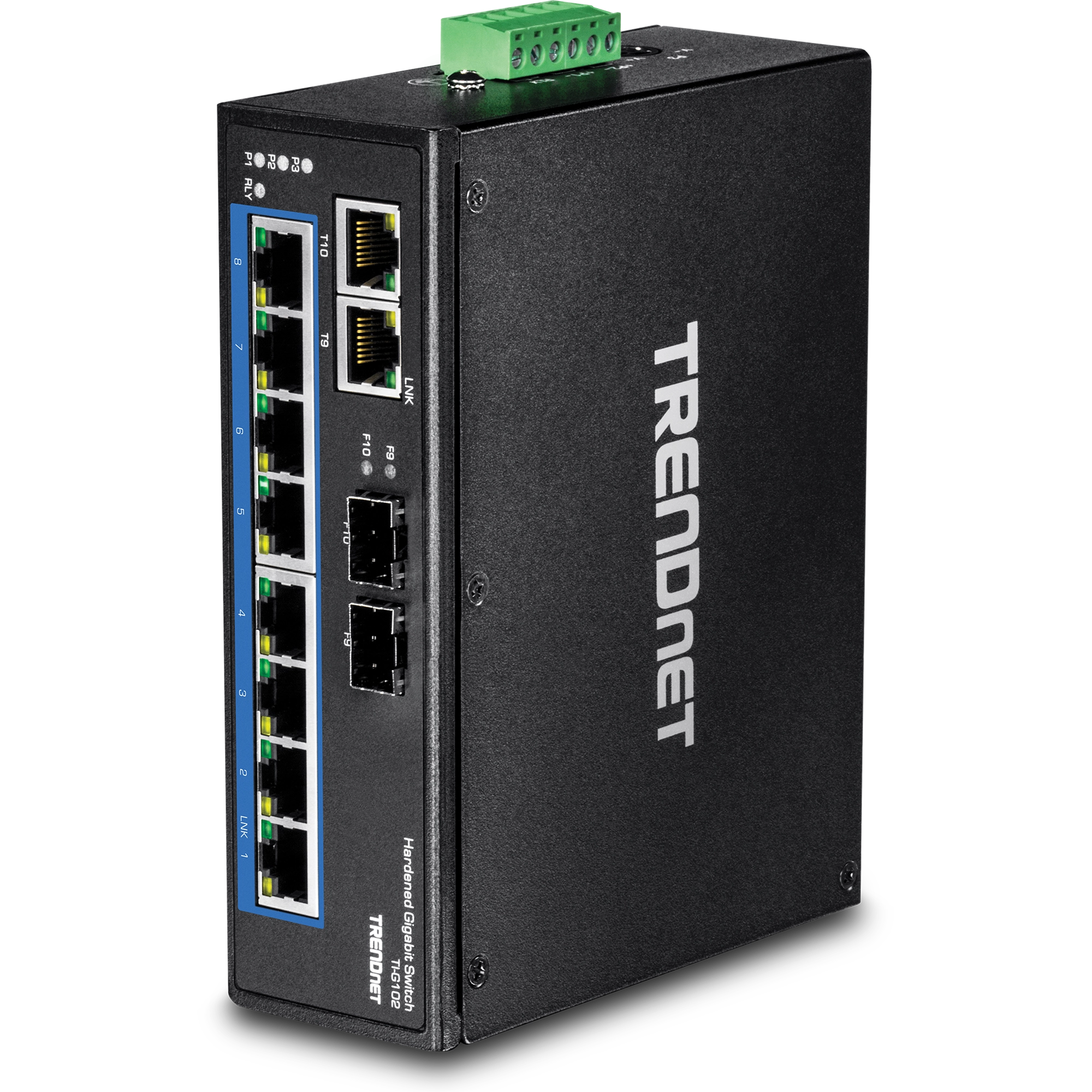 TRENDnet TI-G102 10-Port Hardened Industrial Gigabit DIN-Rail Switch