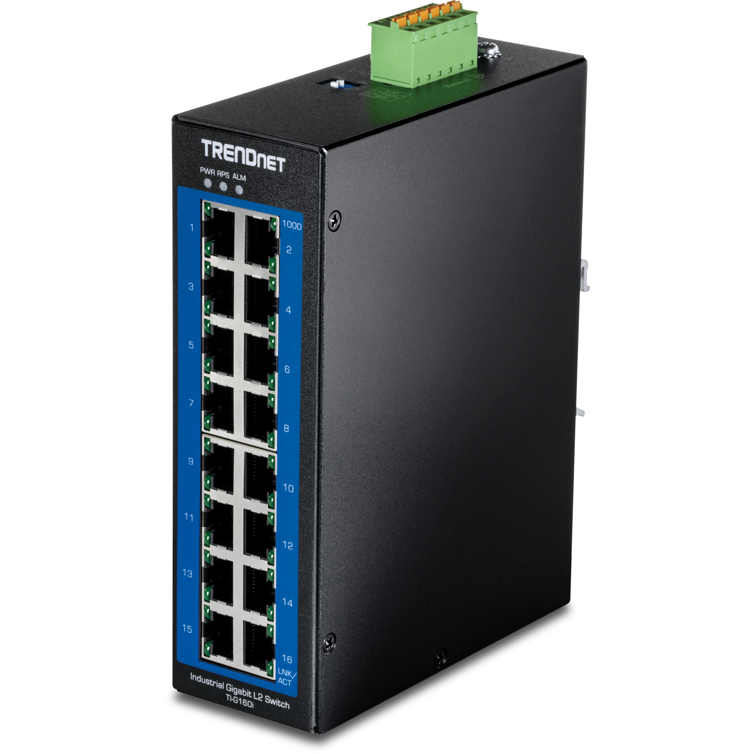 TRENDnet TI-G160i 16-Port Industrial Gigabit L2 Managed DIN-Rail Switch