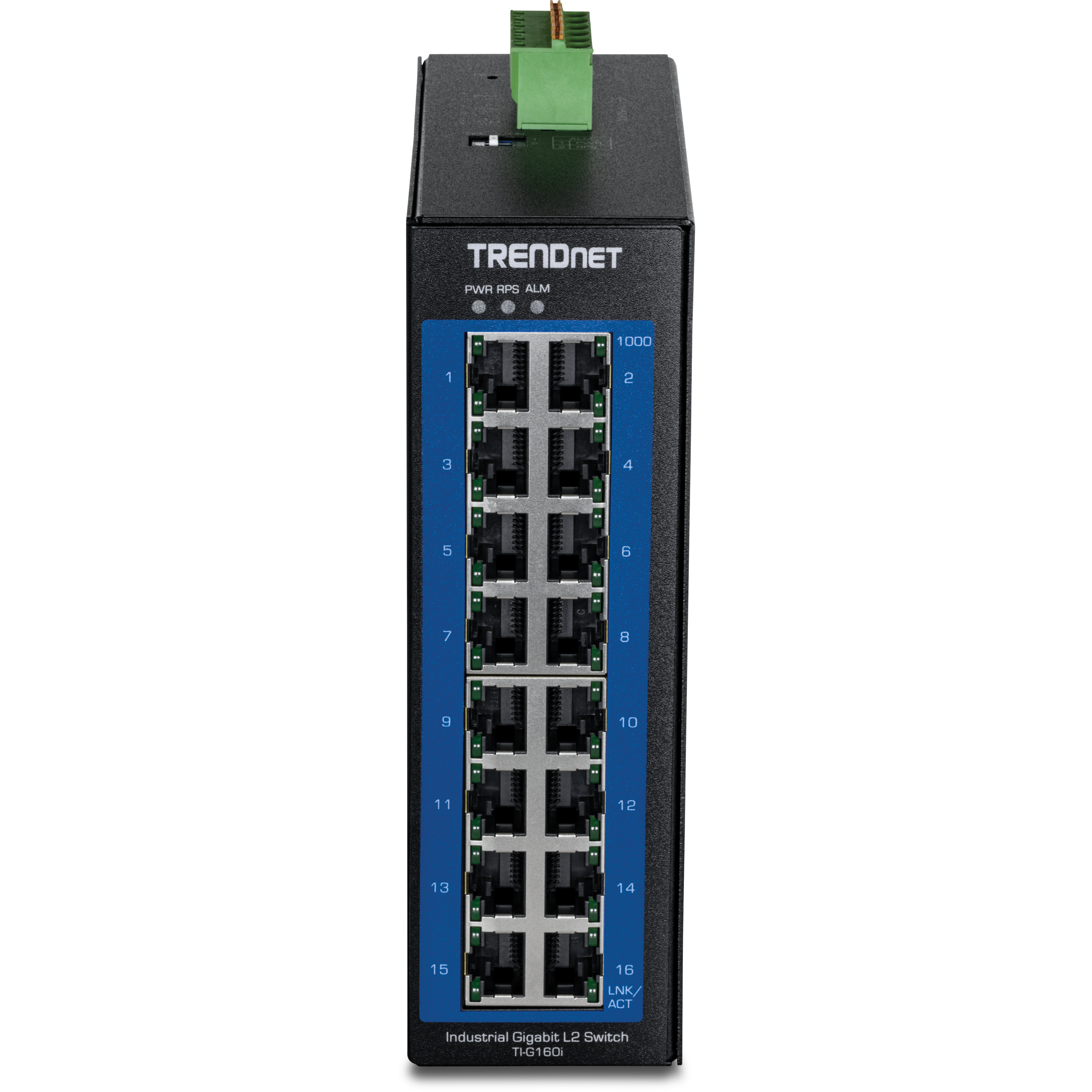 TRENDnet TI-G160i 16-Port Industrial Gigabit L2 Managed DIN-Rail Switch