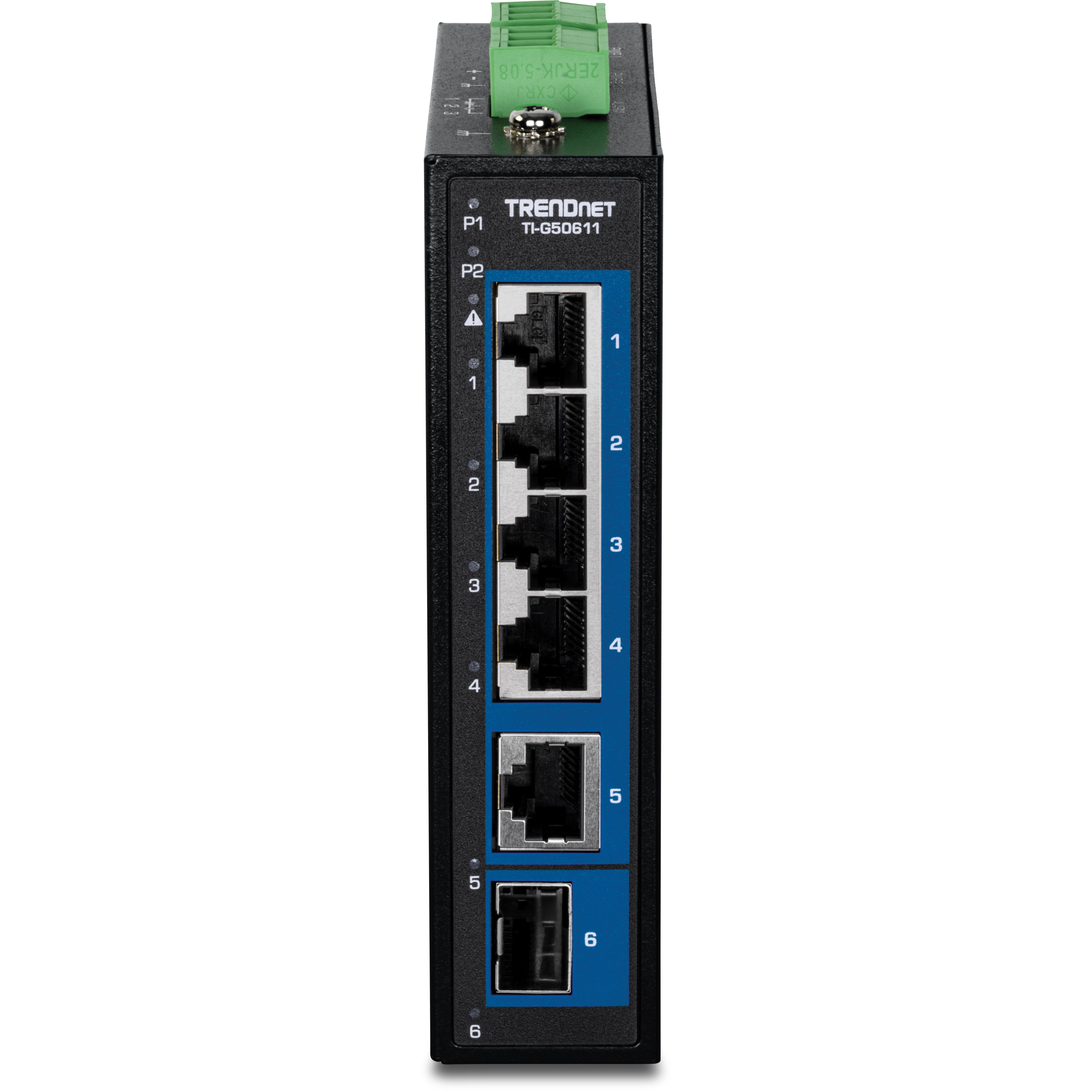 TRENDnet TI-G50611 6-Port Industrial 2.5G DIN-Rail Switch with 10G Ports