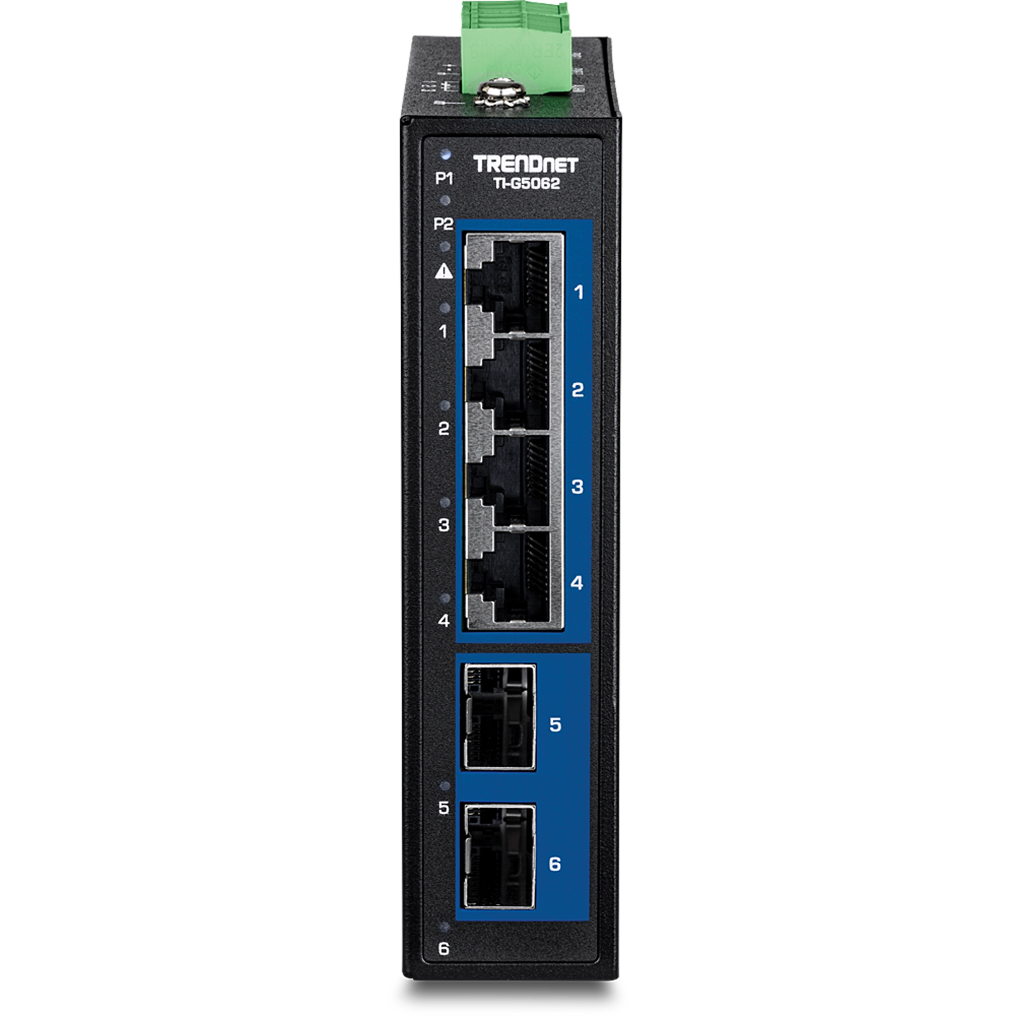 TRENDnet TI-G5062 6-Port Industrial 2.5G DIN-Rail Switch with 10G SFP+ Ports