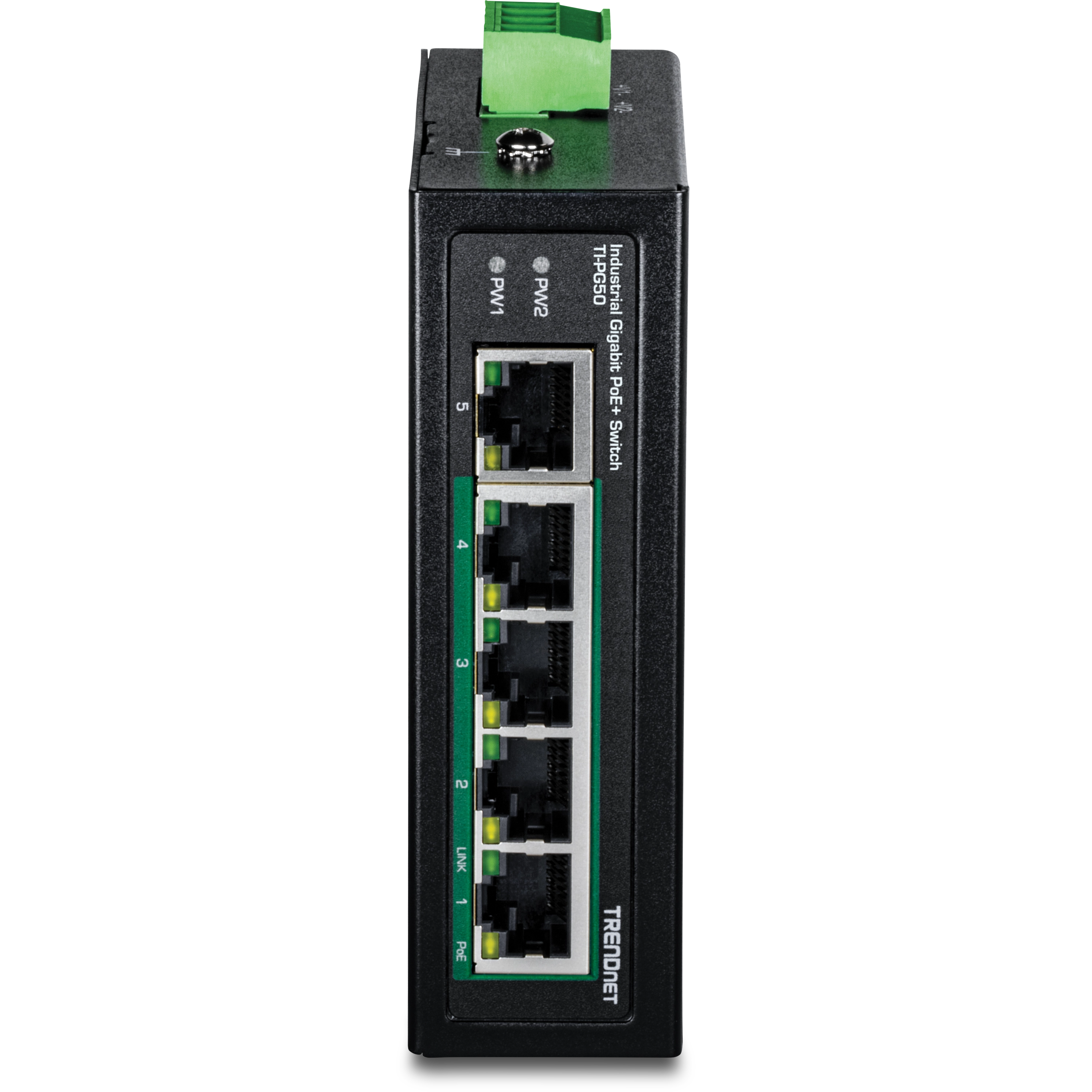 TRENDnet TI-PG50 5-Port Industrial Gigabit PoE + DIN-Rail Switch