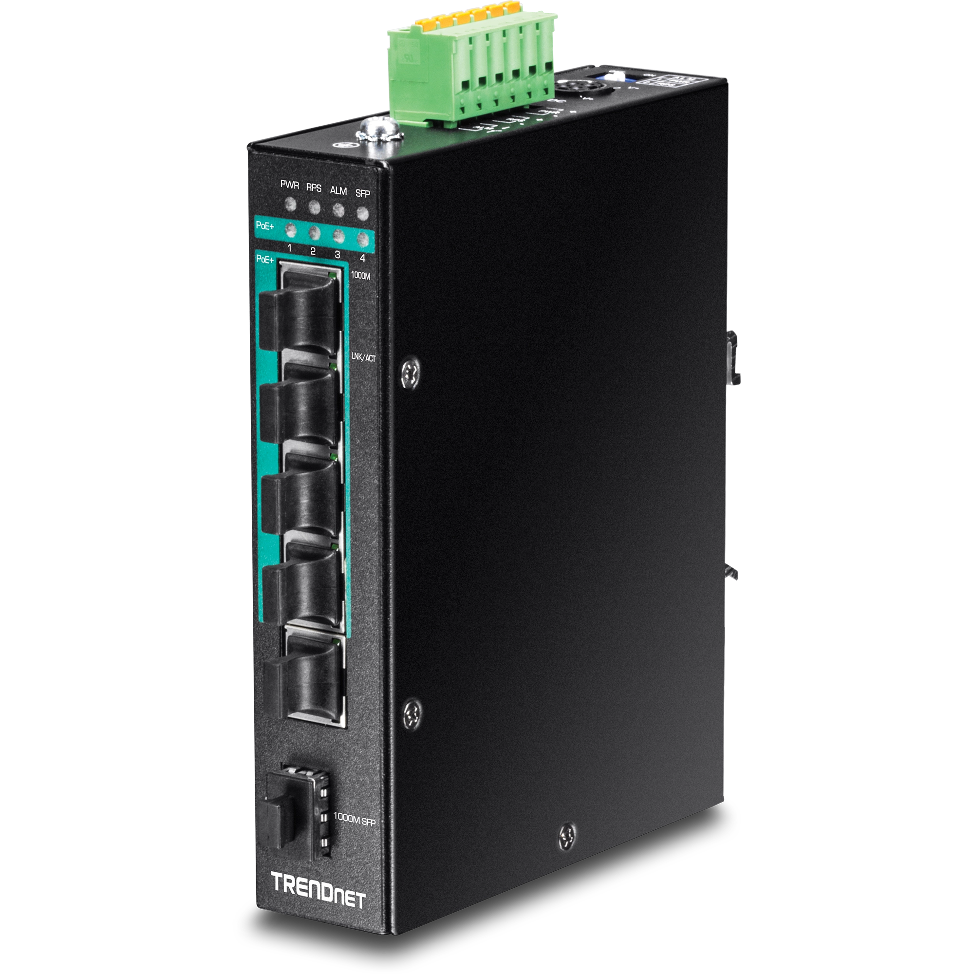 TRENDnet TI-PG541i 6-Port Hardened Industrial Gigabit PoE+ Layer 2 Managed DIN-Rail Switch