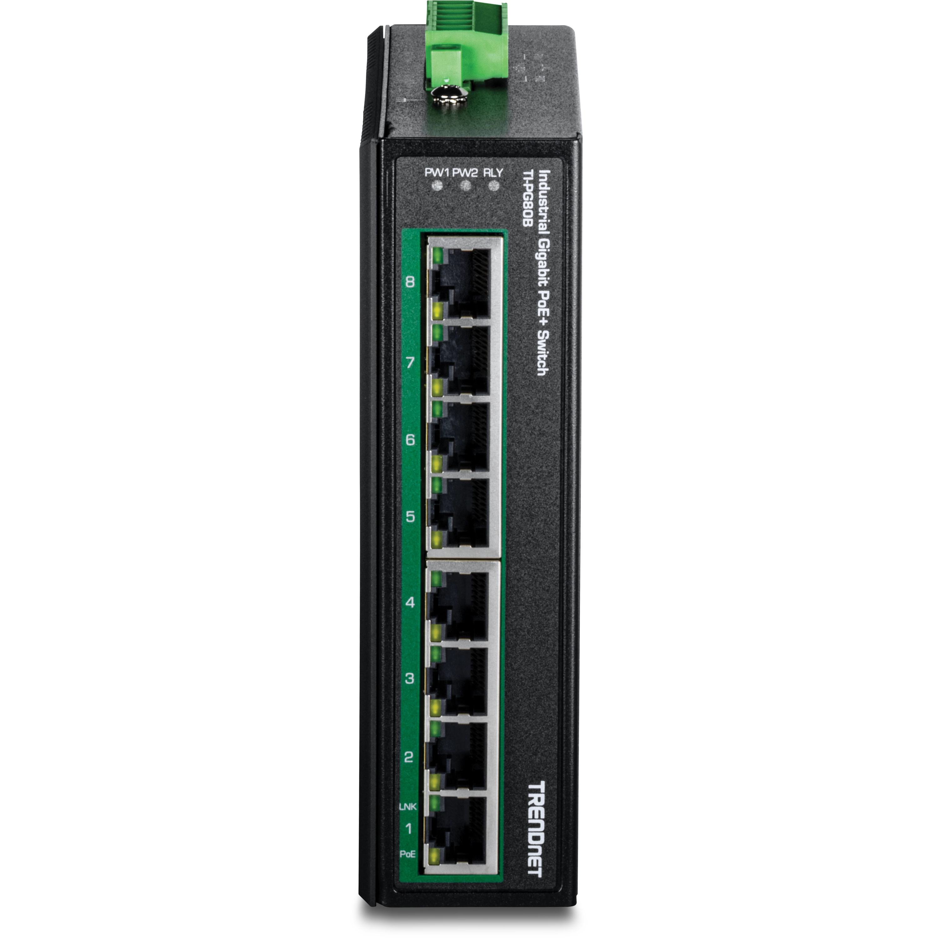 TRENDnet TI-PG80B 8-Port Industrial Gigabit PoE+ DIN-Rail Switch (24 - 56V)