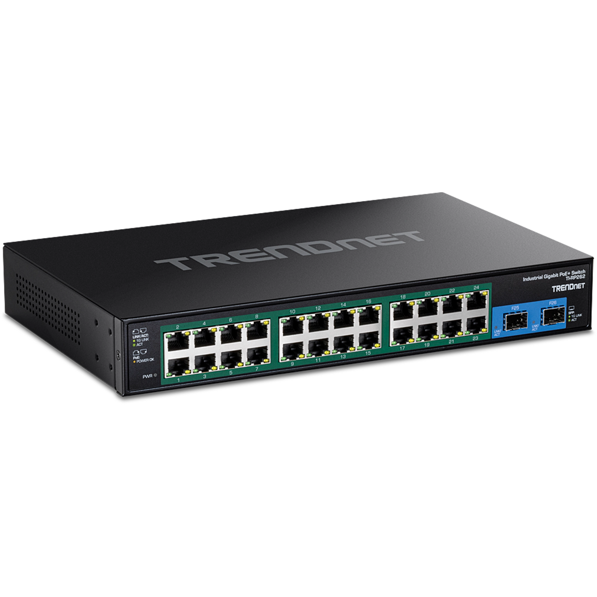 TRENDnet TI-RP262 26-Port Hardened Industrial Gigabit PoE+ Rackmount Switch