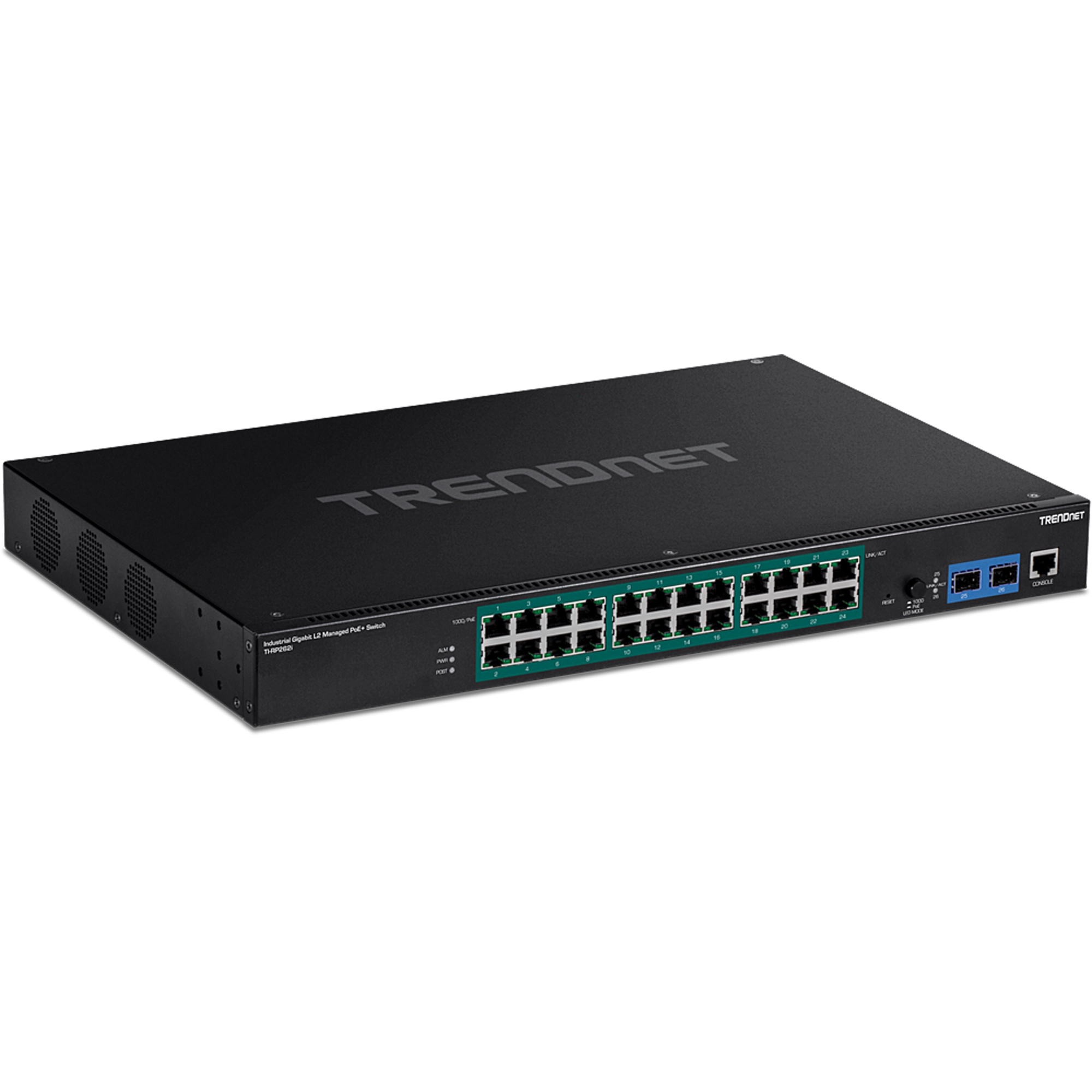 TRENDnet TI-RP262i 26-Port Industrial Gigabit L2 Managed PoE+ Rackmount Switch