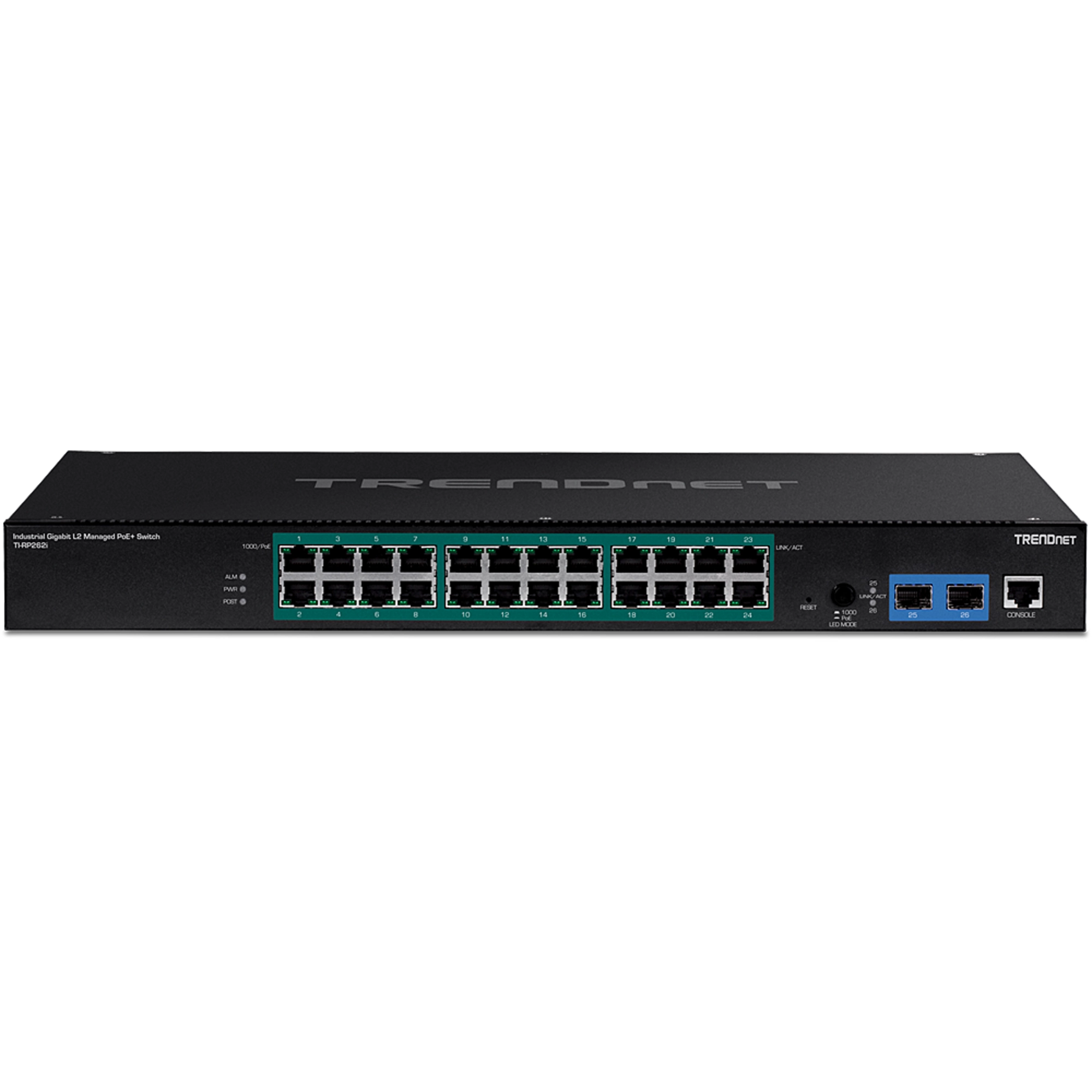 TRENDnet TI-RP262i 26-Port Industrial Gigabit L2 Managed PoE+ Rackmount Switch