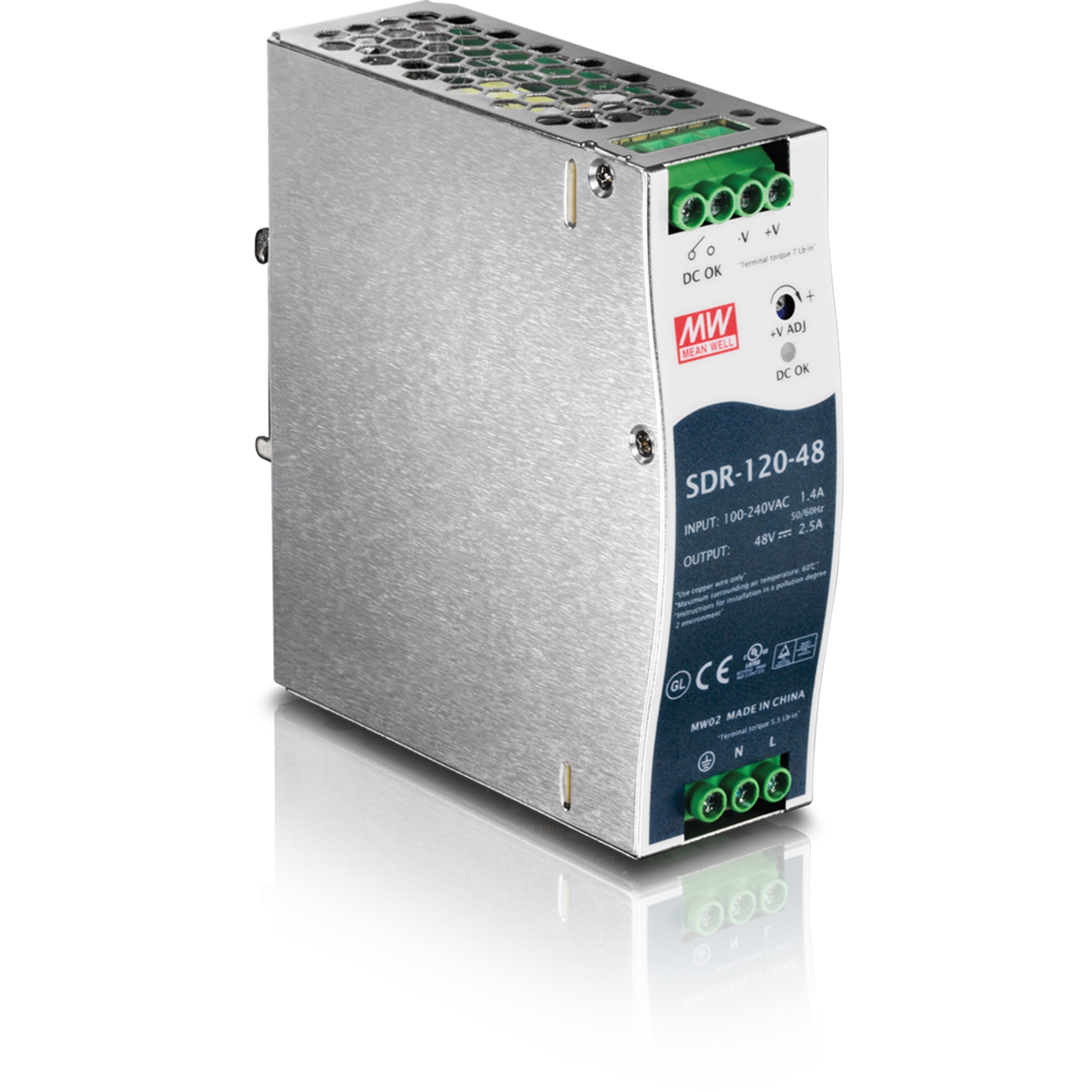 TRENDnet TI-S12048 DIN Rail 48V 120W Power Supply for TI-PG541