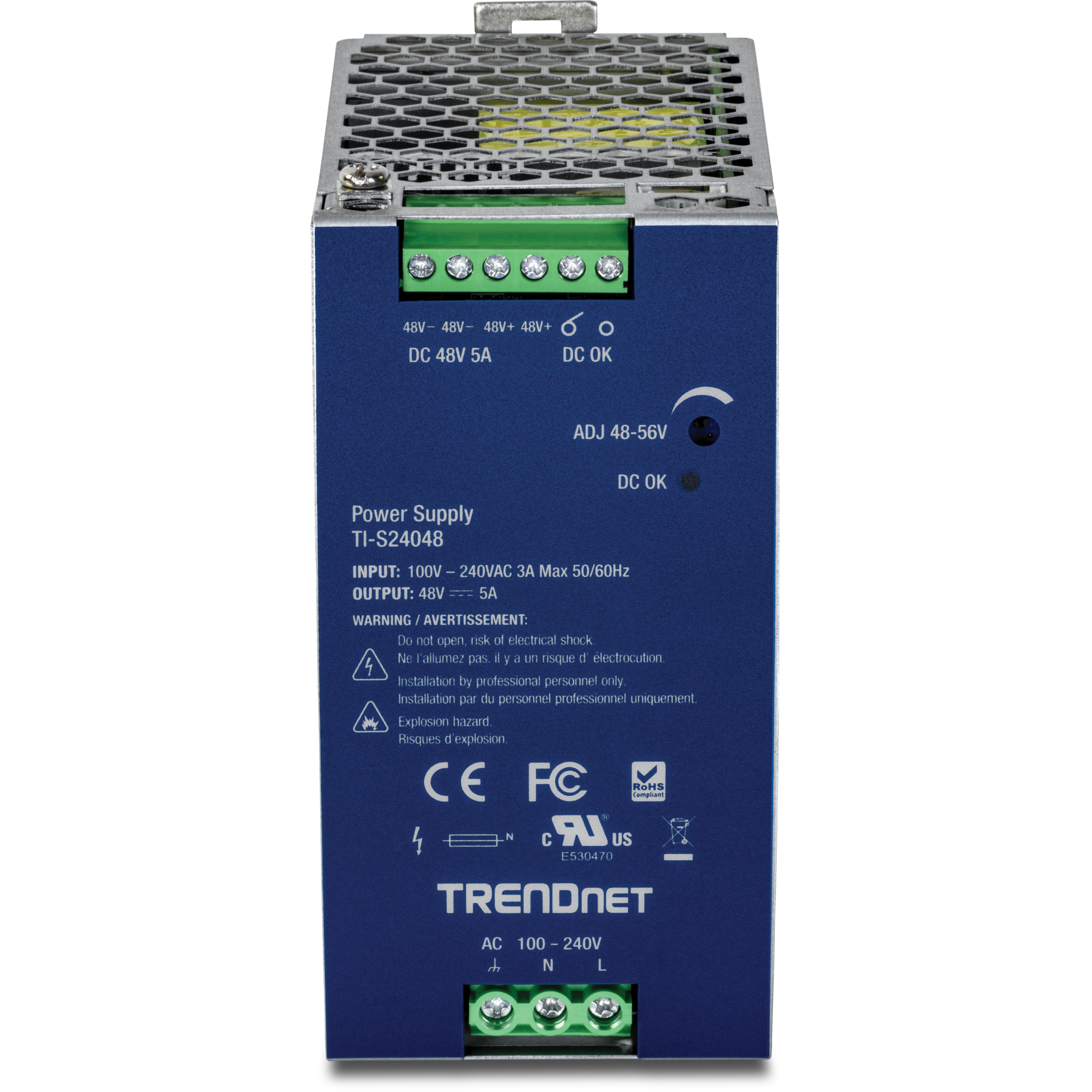 TRENDnet TI-S24048 DIN Rail 48V 240W Power Supply for TI-PG80